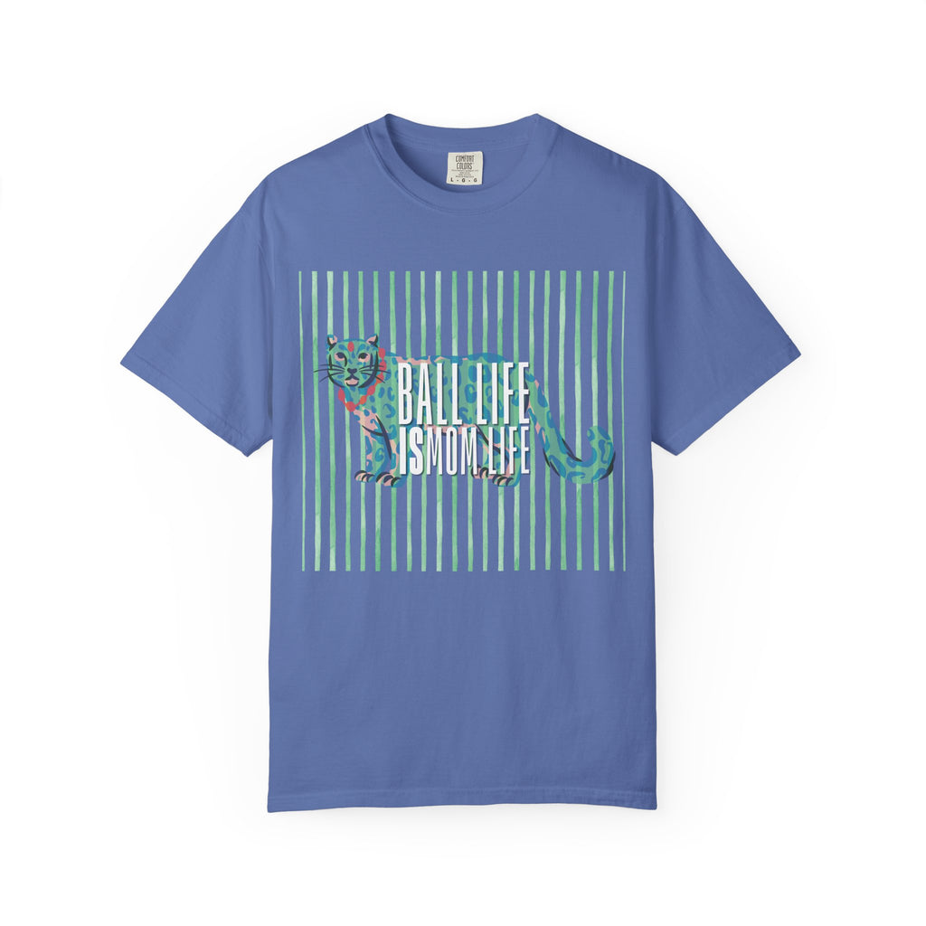 Jaguar Stripes Graphic T‑Shirt — Ball Life Mom Life Retro Animal Print Tee