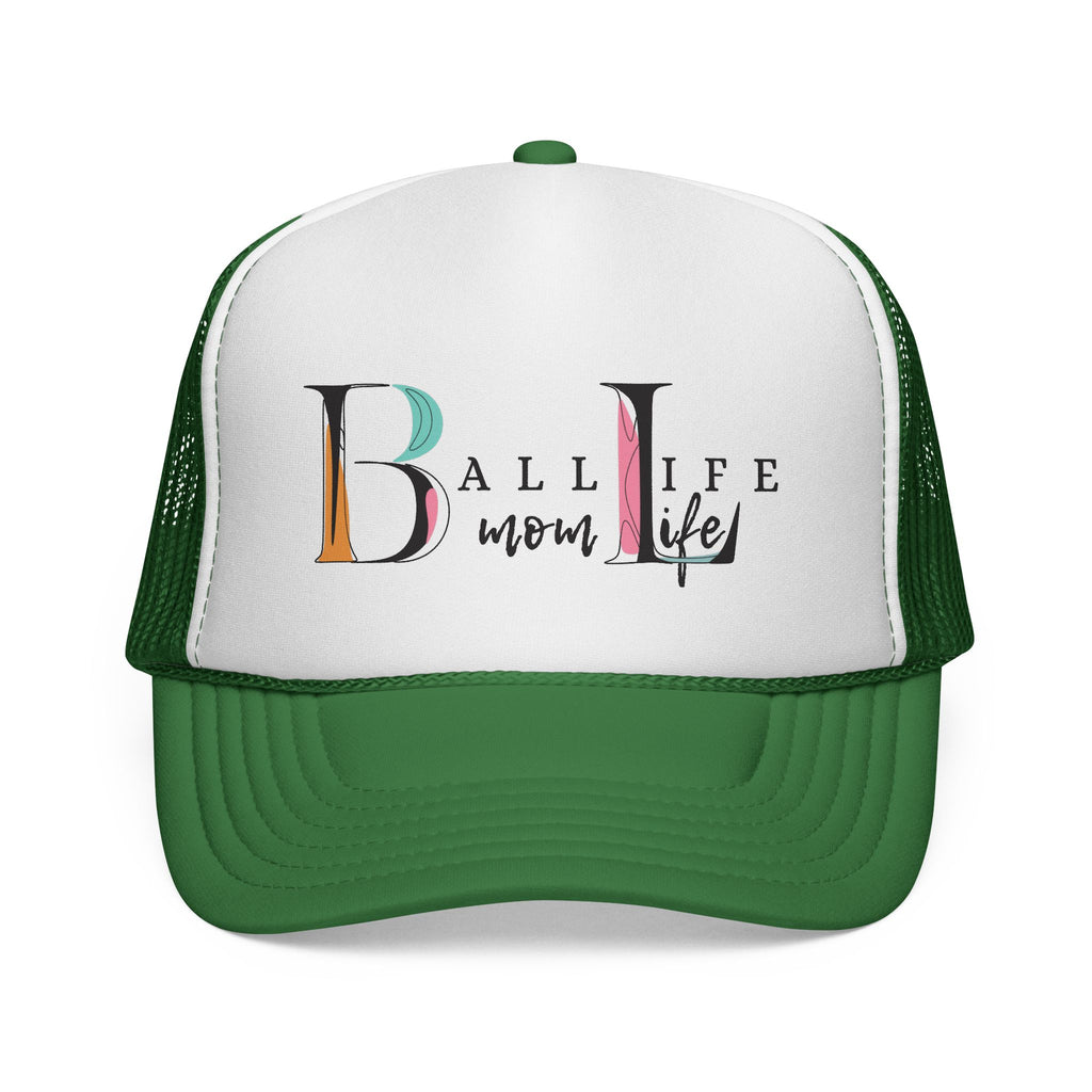 Ball Life Mom Trucker Cap — Colorful Script Logo Sports Mom Hat