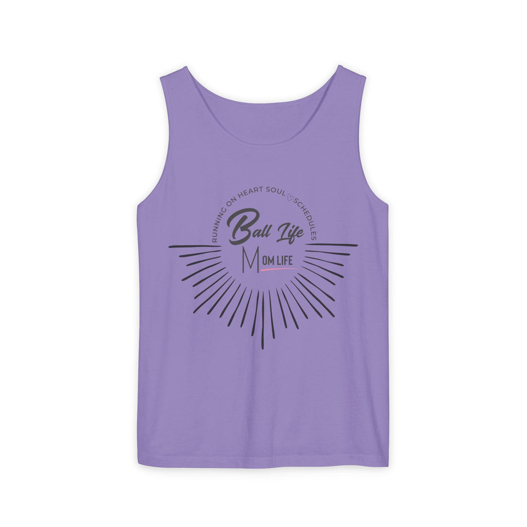 Tank Top — Ball Life Mom Life Retro Sunburst Graphic