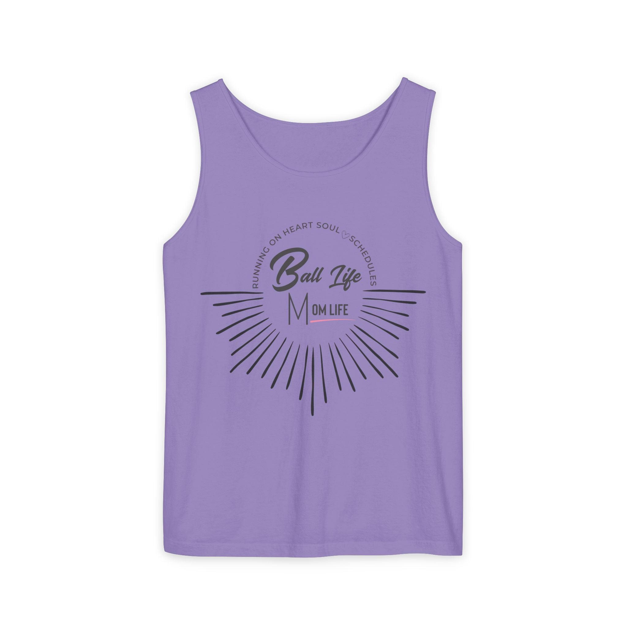 Tank Top — Ball Life Mom Life Retro Sunburst Graphic