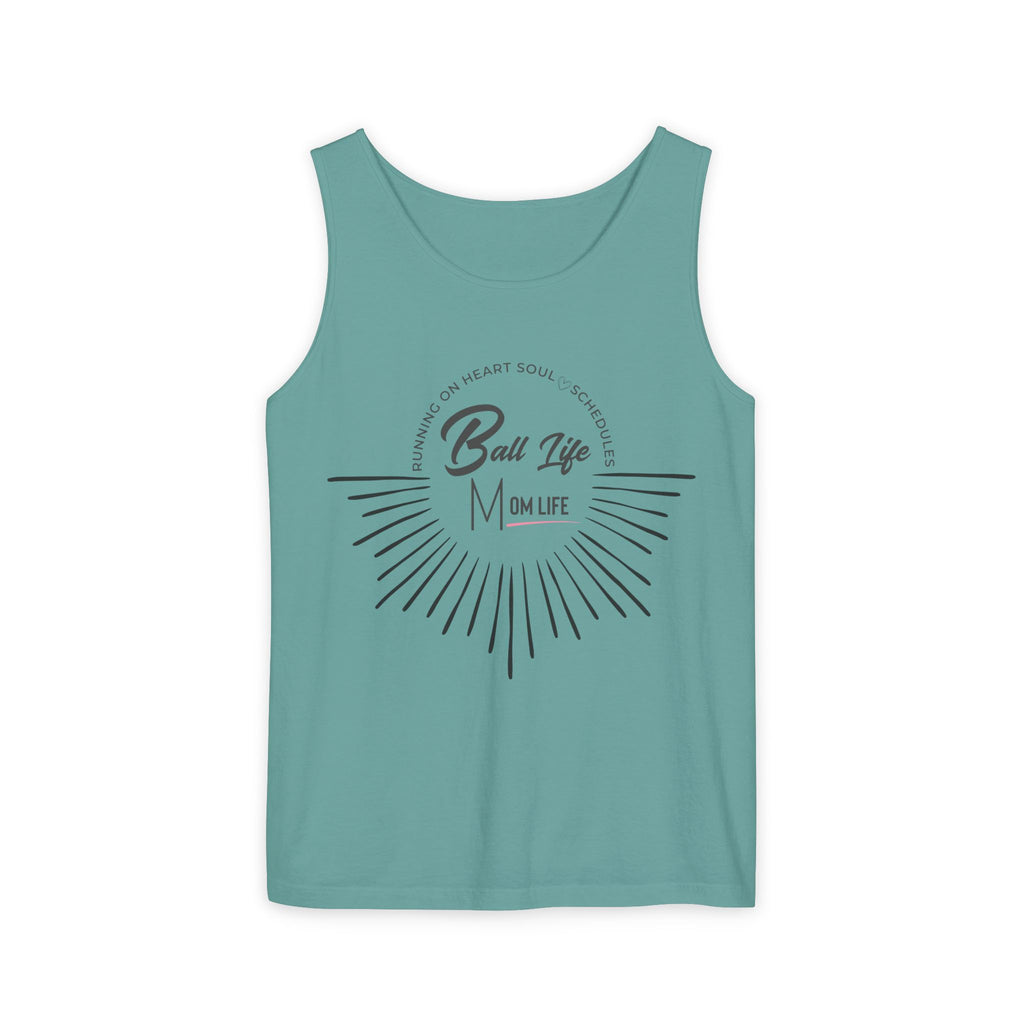 Tank Top — Ball Life Mom Life Retro Sunburst Graphic