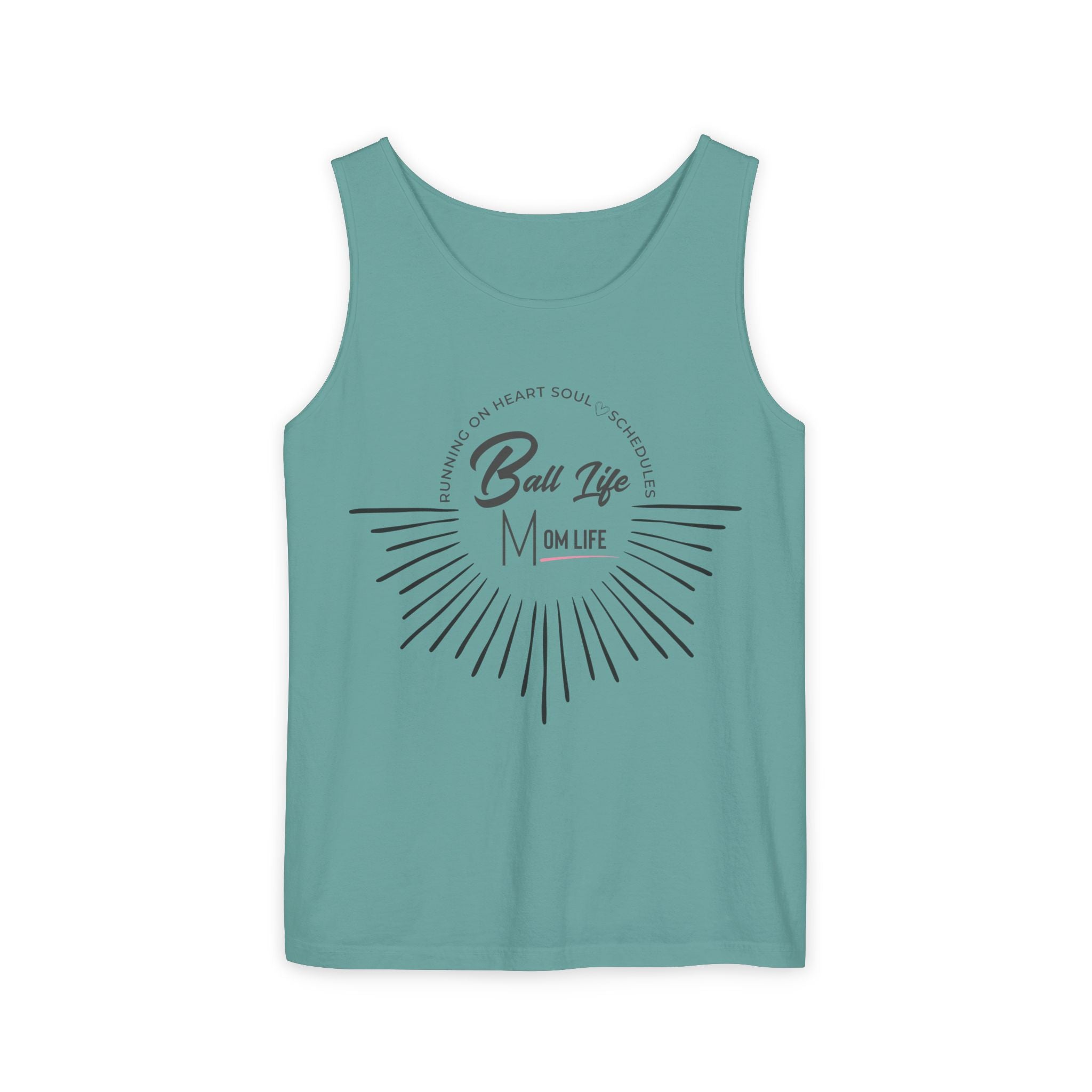 Tank Top — Ball Life Mom Life Retro Sunburst Graphic