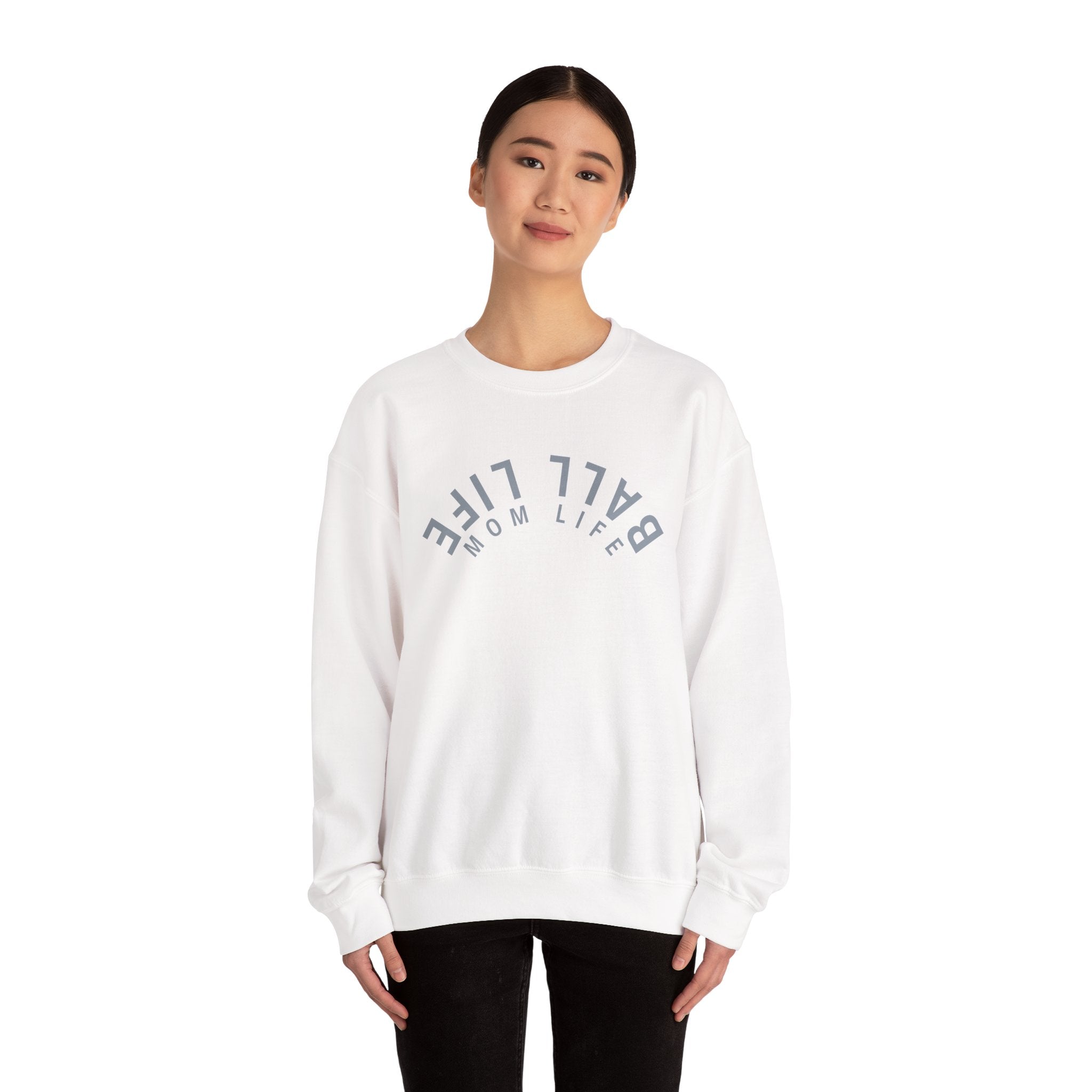 Crewneck Sweatshirt for Mom — Ball Life Mom Life Minimal Athletic Sweatshirt