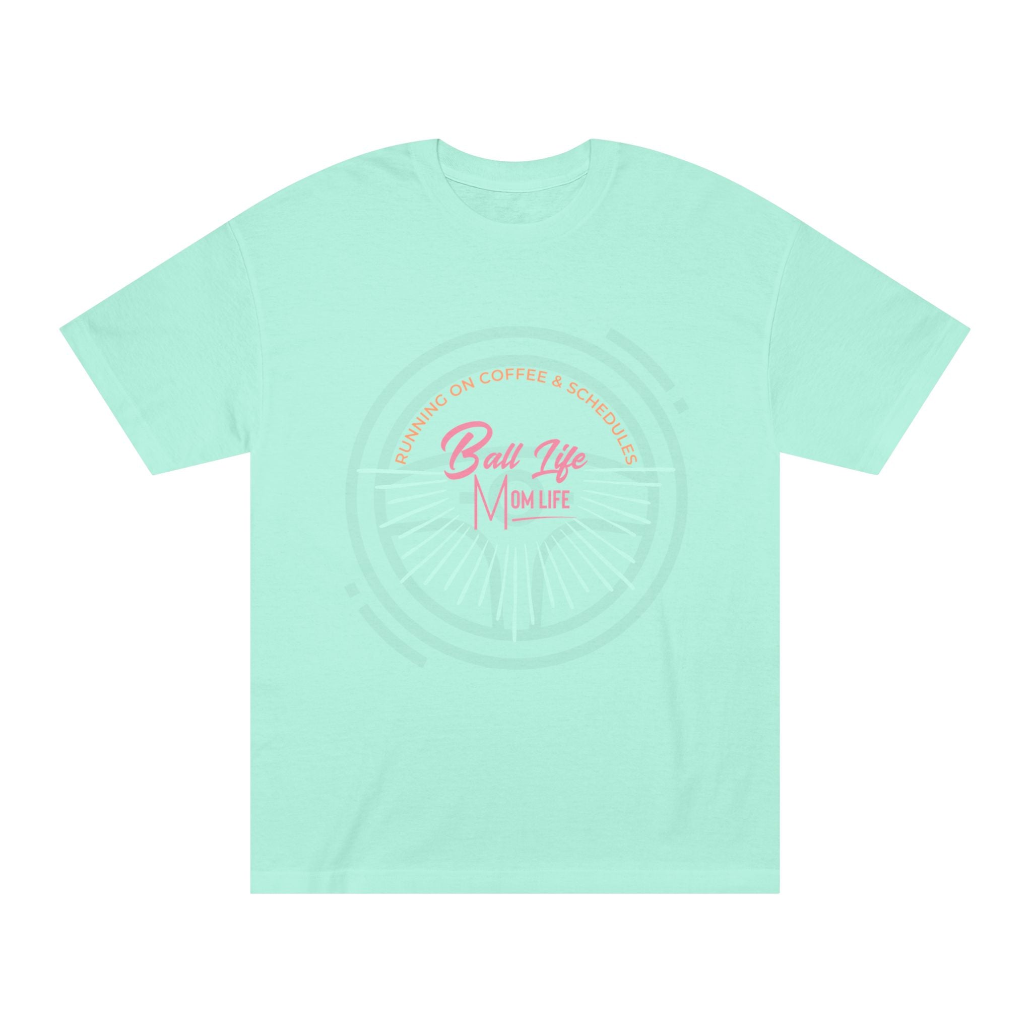 Ball Life Mom Life Graphic Tee — Running on Coffee & Schedules Retro Vibe