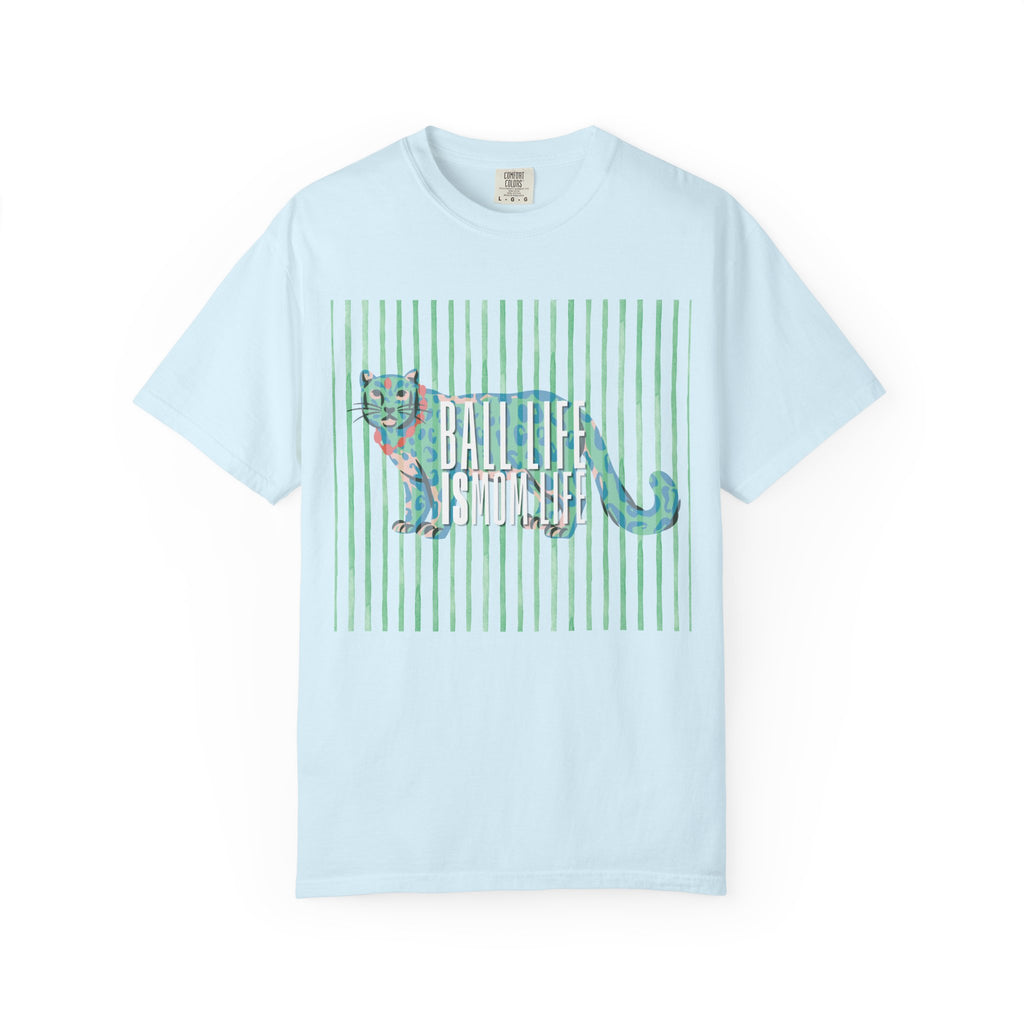 Jaguar Stripes Graphic T‑Shirt — Ball Life Mom Life Retro Animal Print Tee