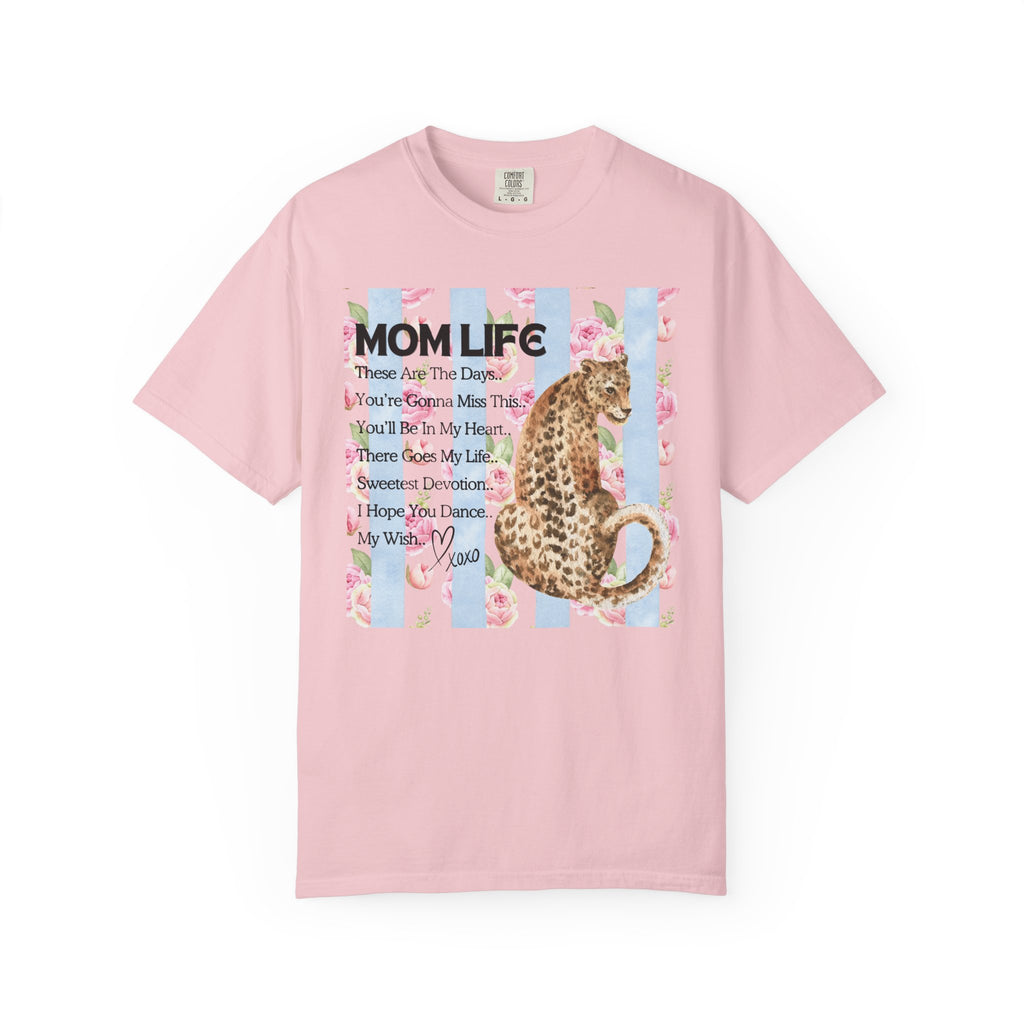 Mom Life Leopard Floral T-Shirt — Mom Life Song Title Sentiment Tee