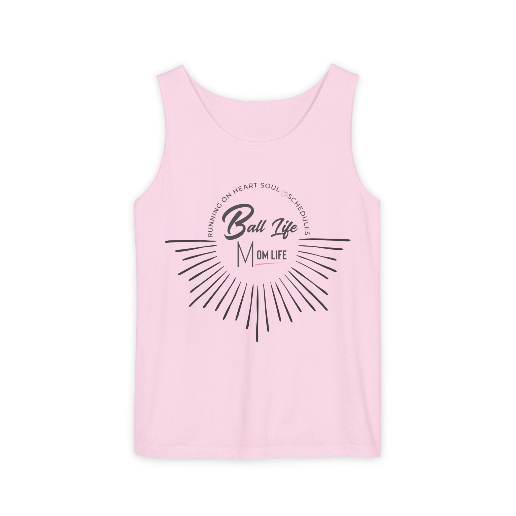 Tank Top — Ball Life Mom Life Retro Sunburst Graphic