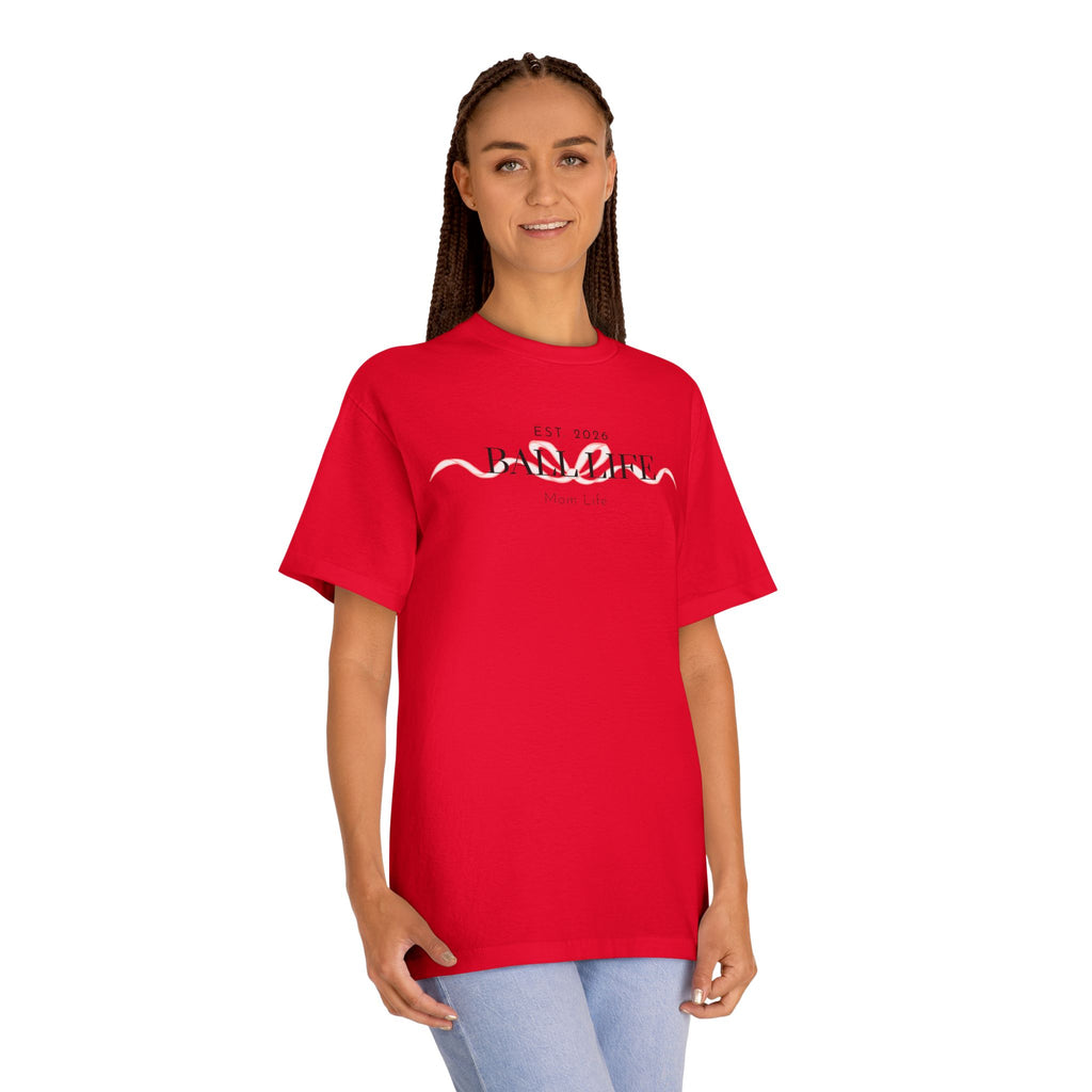 Bow Mom Life Tee — Est. 2026 Minimalist 'Ball Life Mom Life' Graphic T-Shirt