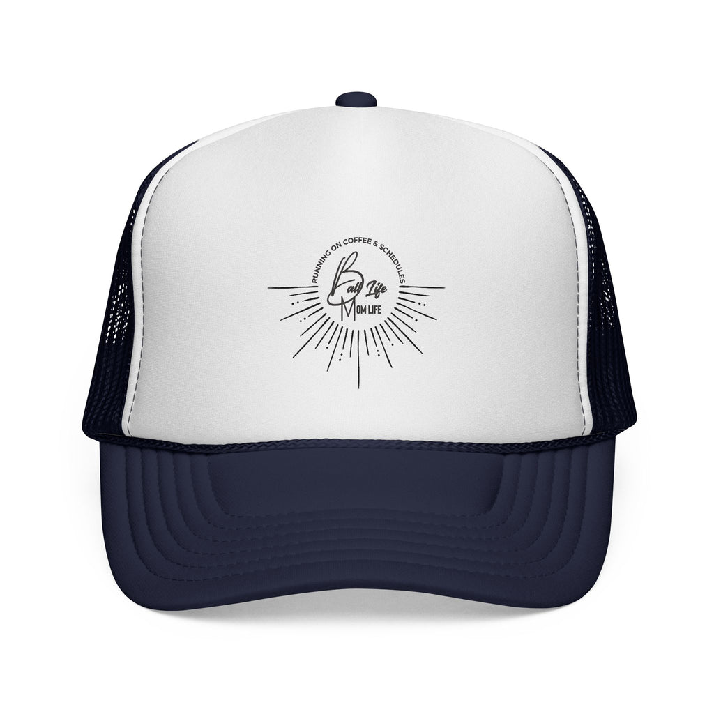 Trucker Cap with Vintage Sunburst Logo — 'Ball Life Mom Life' Minimal Mesh Hat