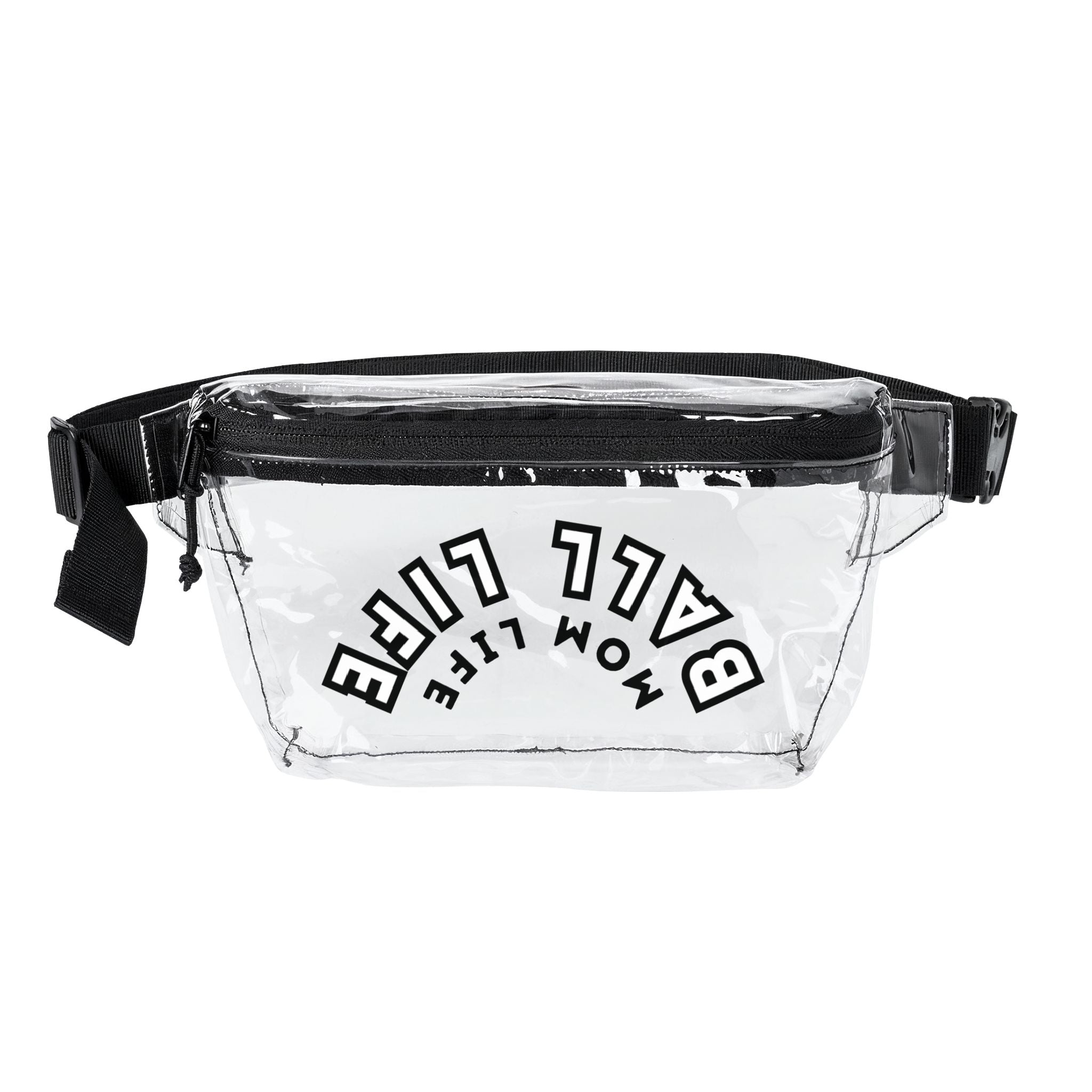 Clear Stadium Fanny Pack — Ball Life Mom Life Clear Black or Iridescent Bag for Sports