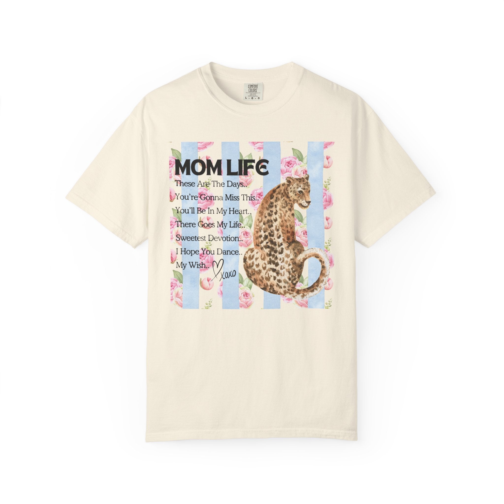 Mom Life Leopard Floral T-Shirt — Mom Life Song Title Sentiment Tee