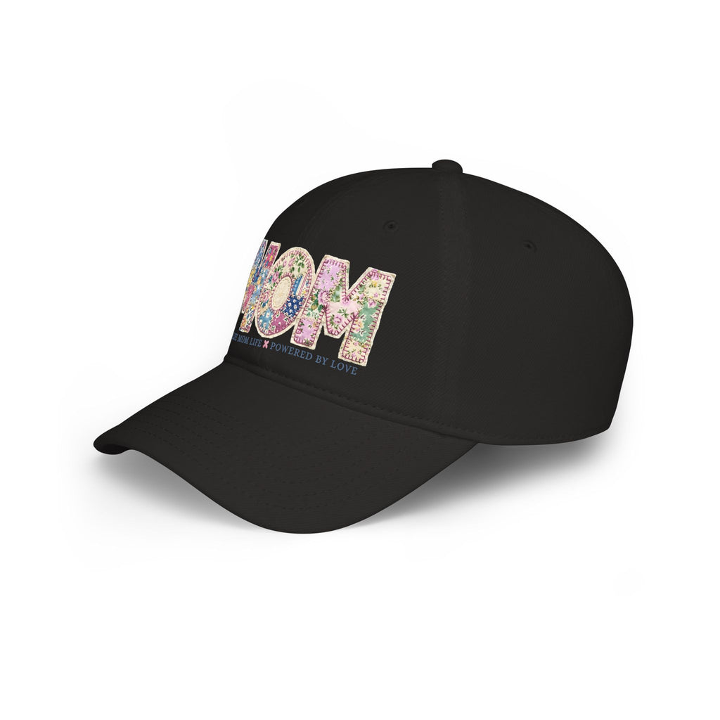 Floral 'MOM Life Ball Life' Quilted Baseball Cap Graphic — Mother's Game Day Hat