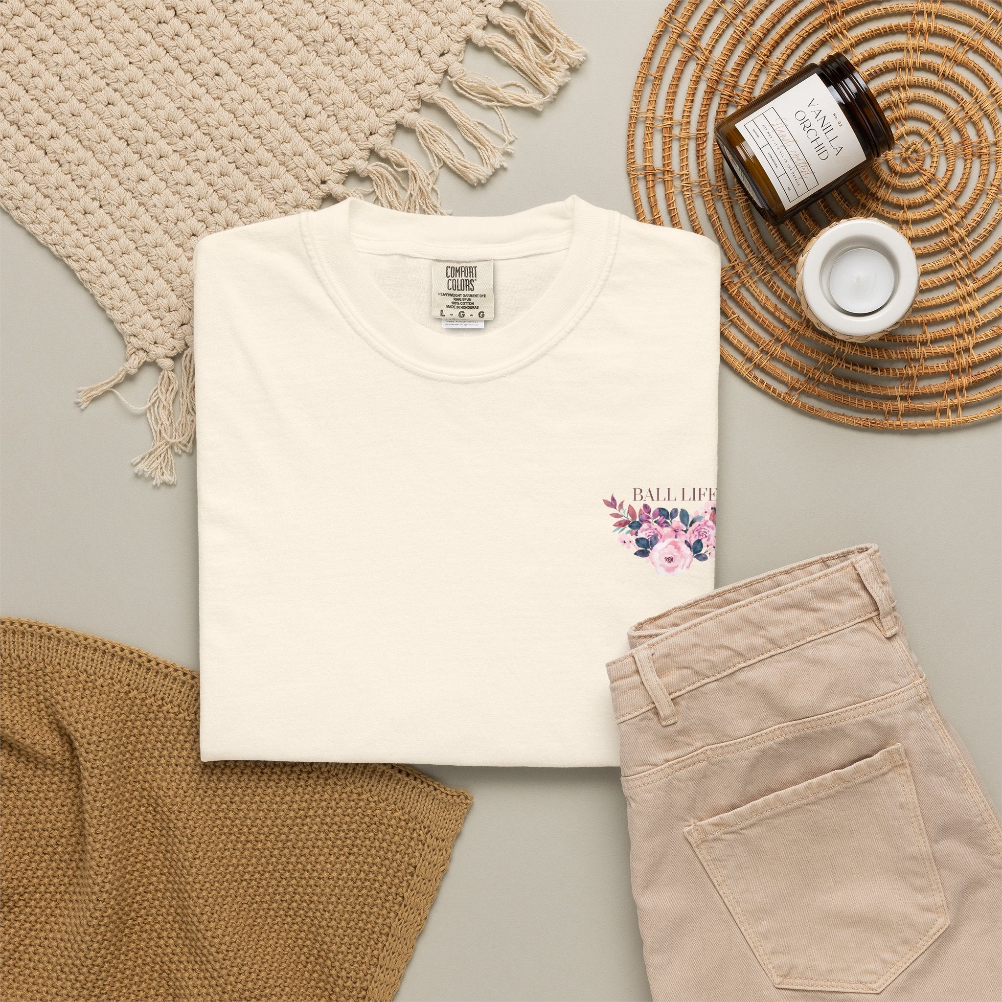 Ball Life Floral T-Shirt — Pink Rose Lifestyle Tee for Mom