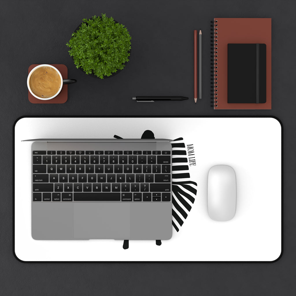 Silhouette and Bow Desk Mat — 'Ball Life Mom Life' Graphic Mouse Pad