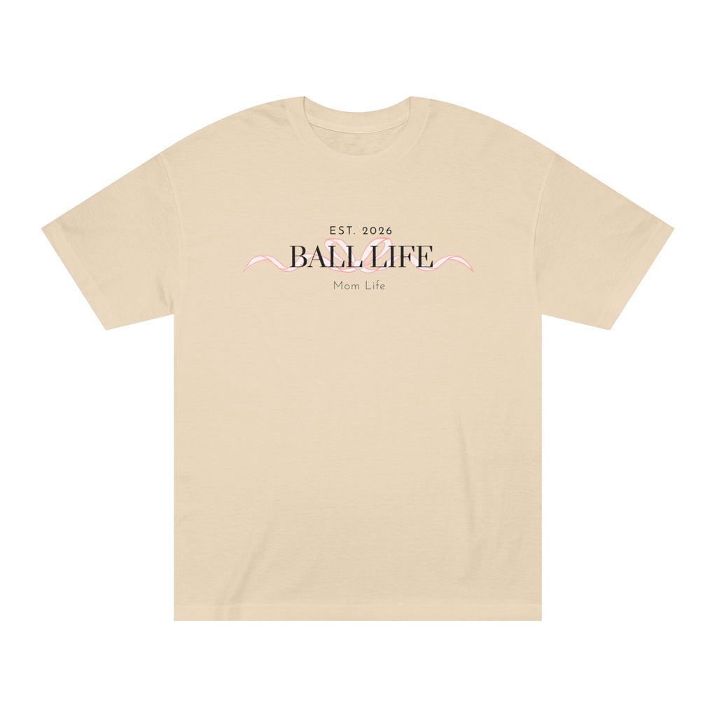 Bow Mom Life Tee — Est. 2026 Minimalist 'Ball Life Mom Life' Graphic T-Shirt