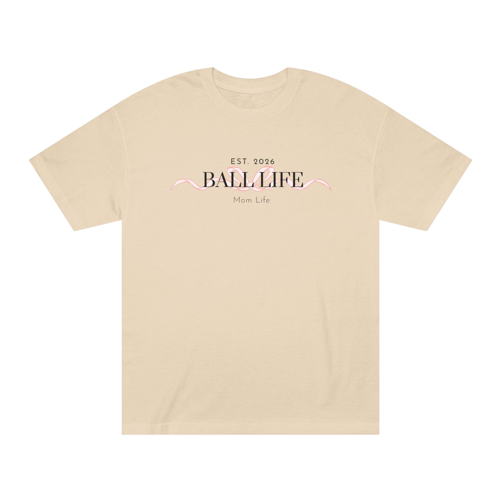 Bow Mom Life Tee — Est. 2026 Minimalist 'Ball Life Mom Life' Graphic T-Shirt
