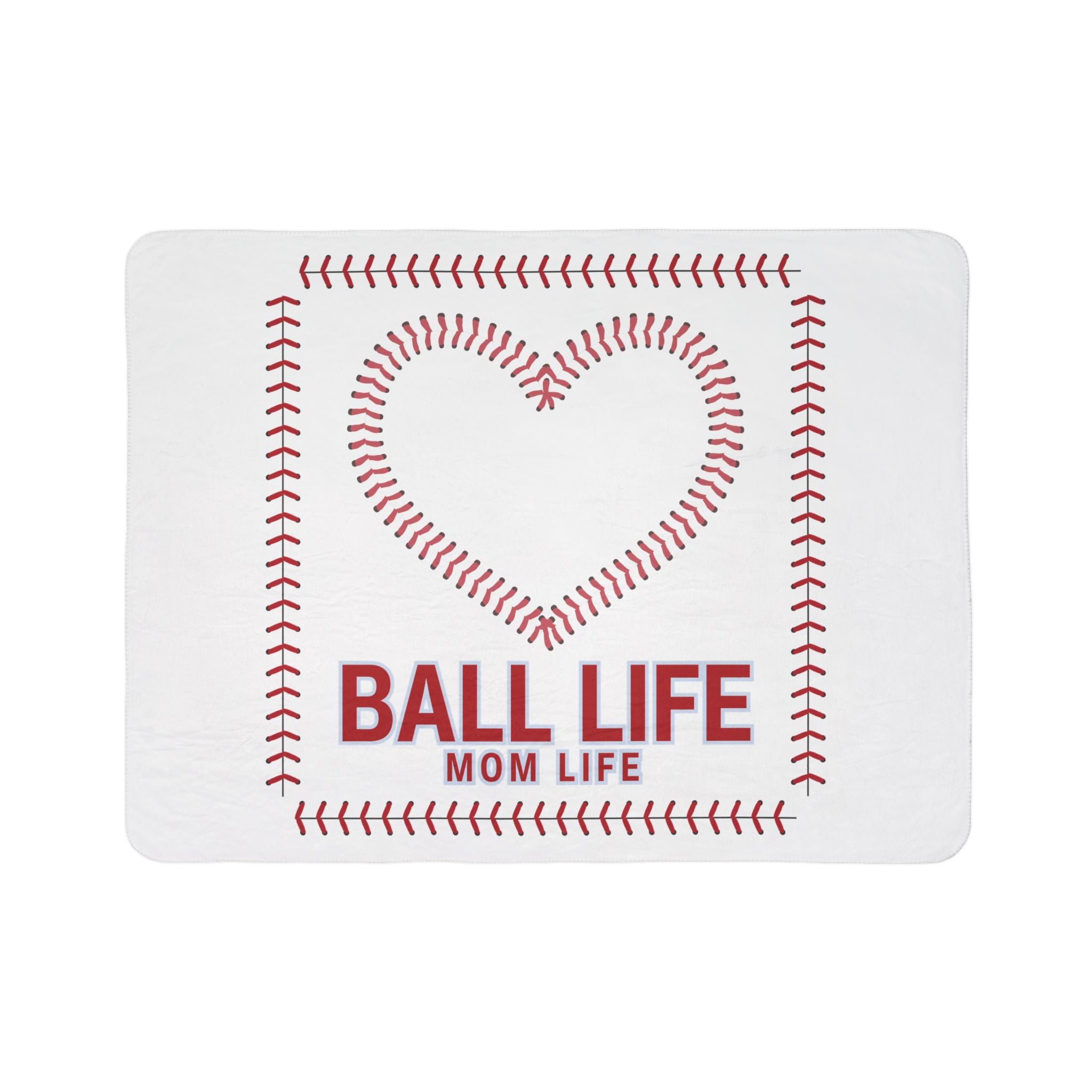 Baseball Heart Fleece Sherpa Blanket – Ball Life Mom Life Cozy Throw
