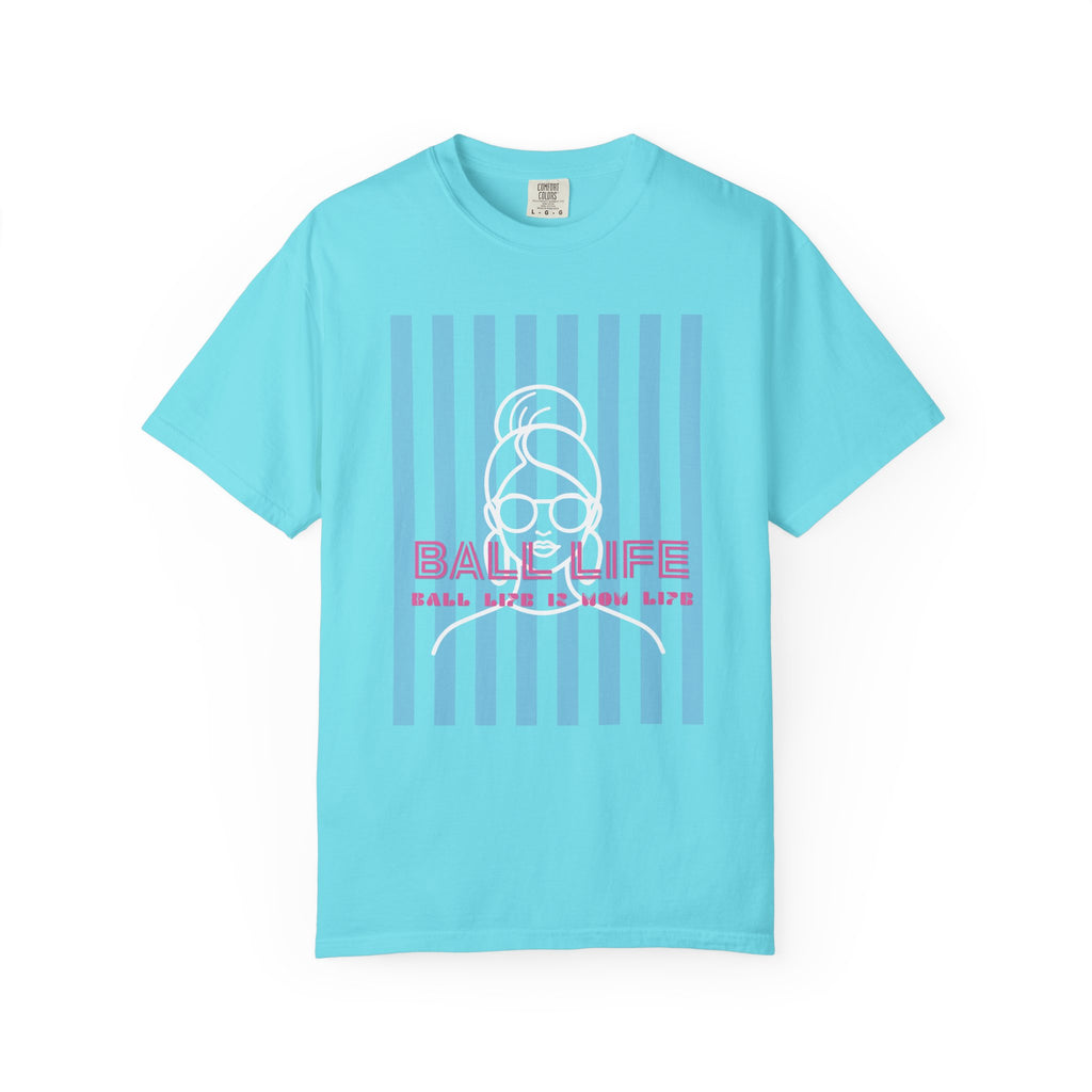 Ball Life Mom Life Striped Graphic T-Shirt