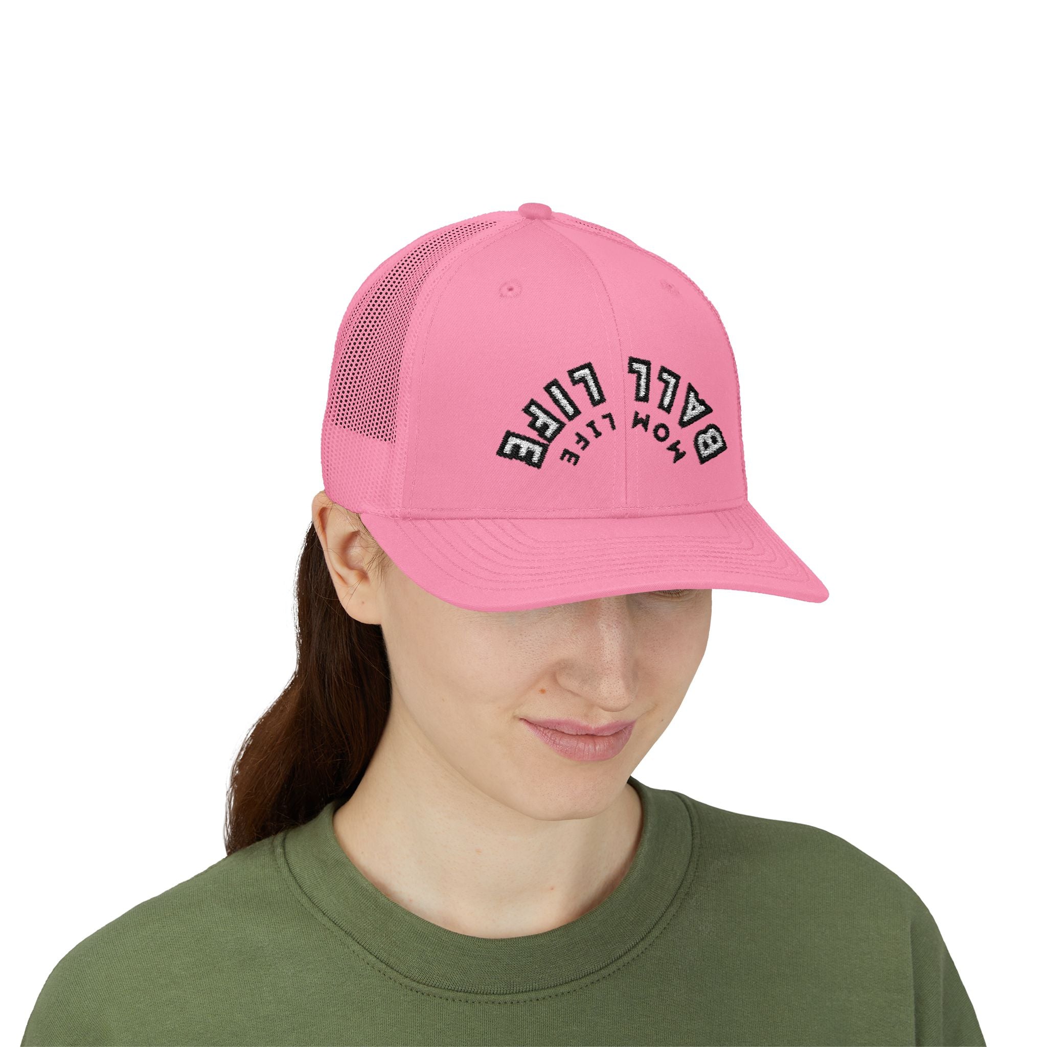Embroidered Snapback Ball Life Mom Life Cap