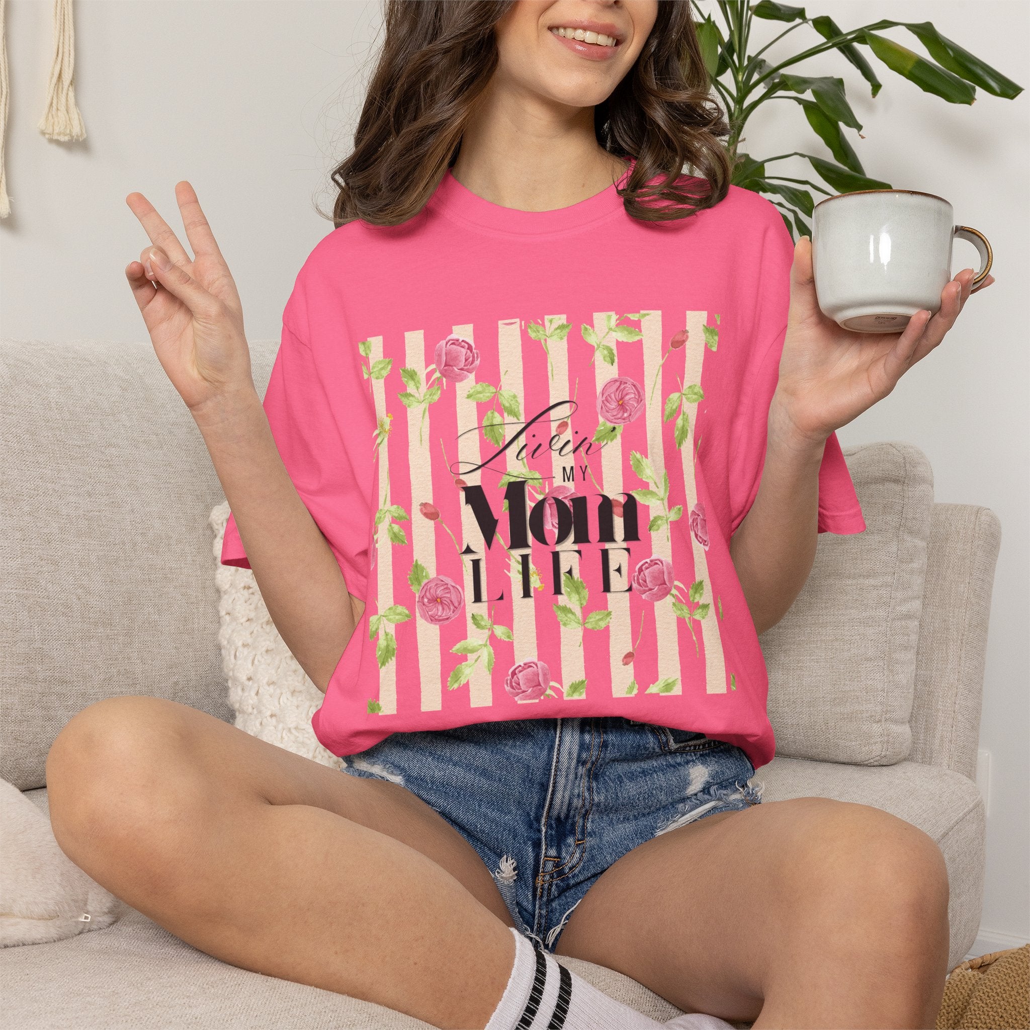 Mom Life Floral T-Shirt – Livin' My Mom Life Striped Rose Tee