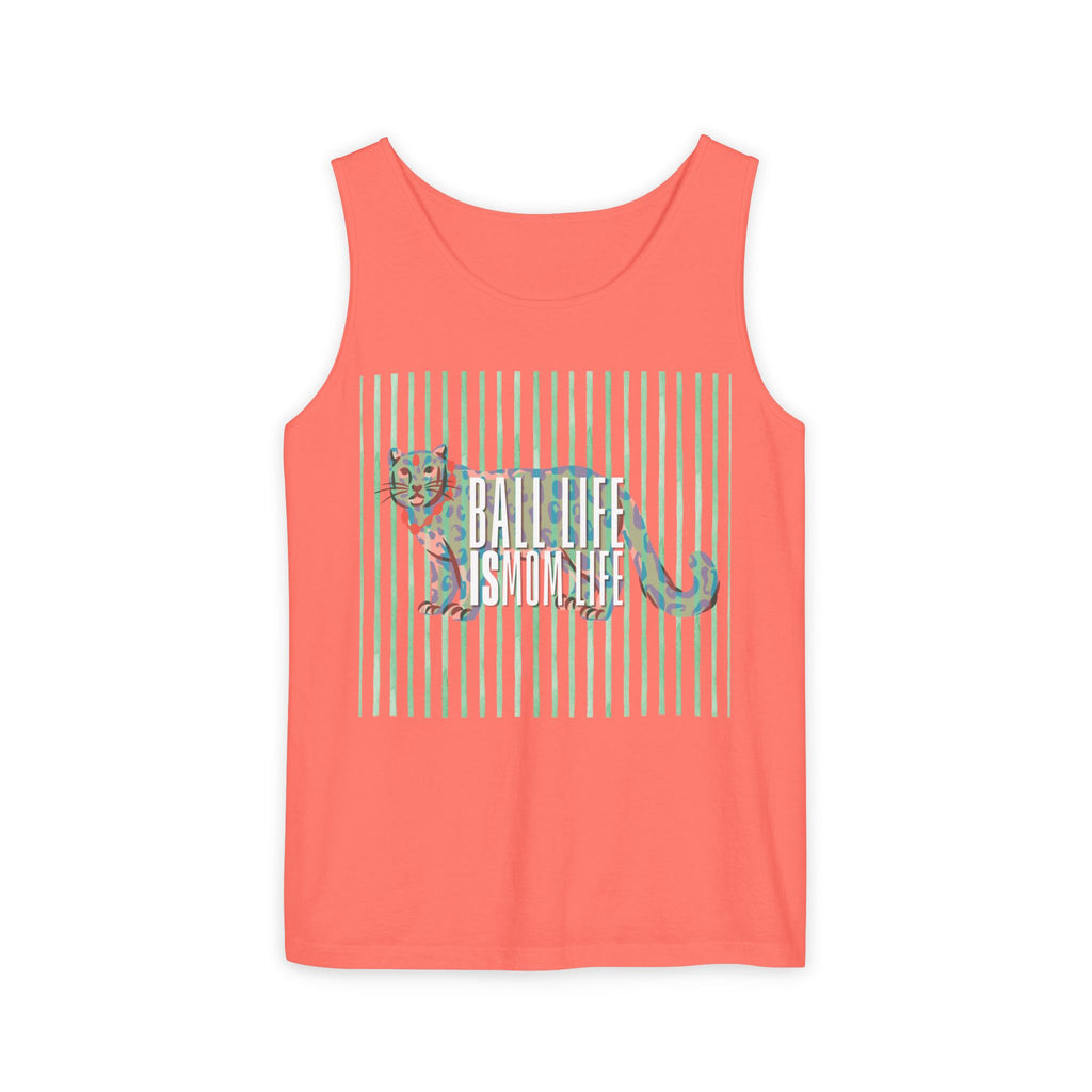 Tank Top — Vintage Leopard Ball Life is Mom Life Graphic