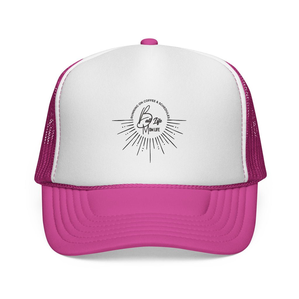 Trucker Cap with Vintage Sunburst Logo — 'Ball Life Mom Life' Minimal Mesh Hat