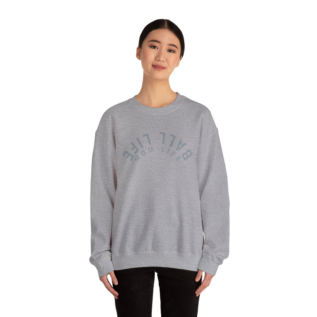 Crewneck Sweatshirt for Mom — Ball Life Mom Life Minimal Athletic Sweatshirt