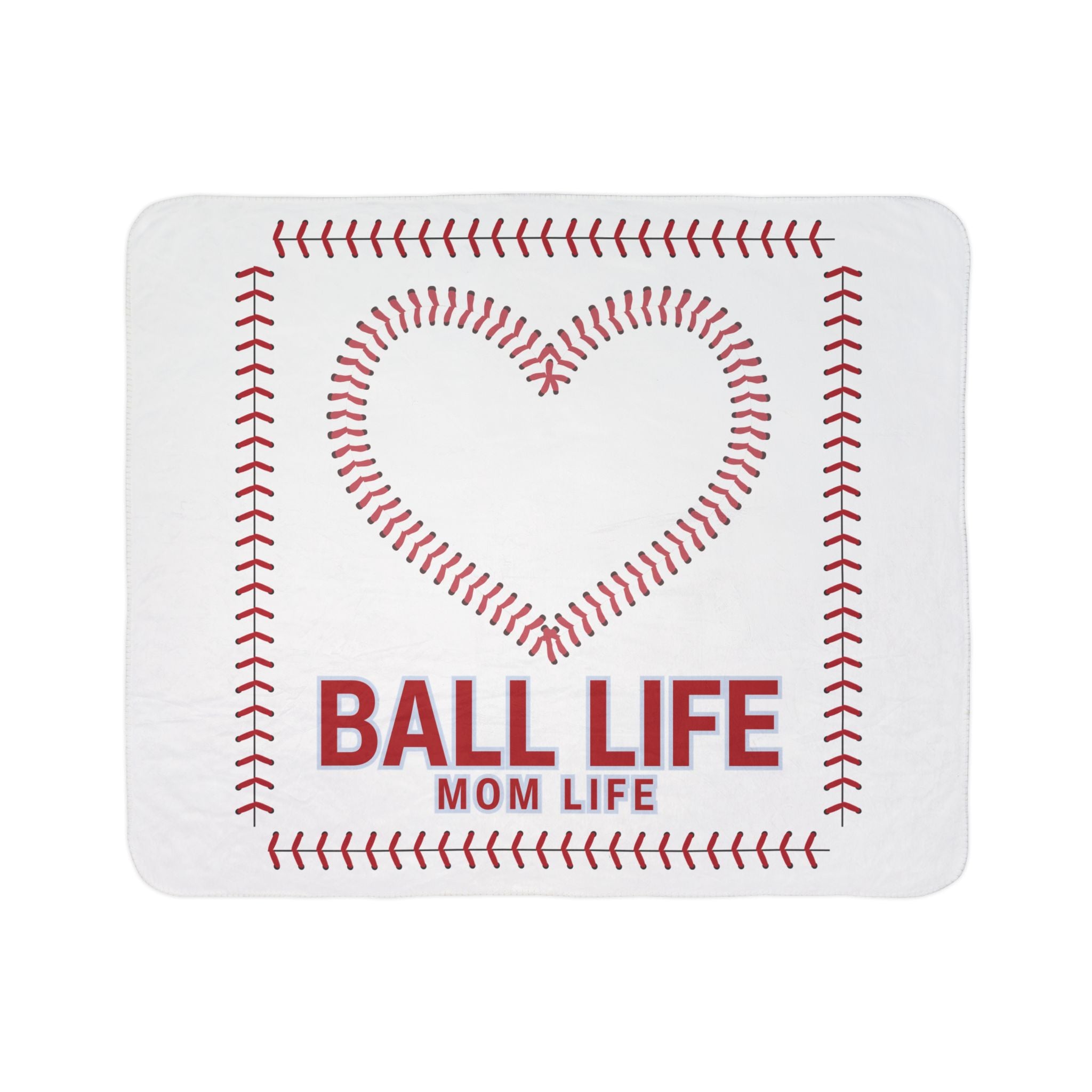 Baseball Heart Fleece Sherpa Blanket – Ball Life Mom Life Cozy Throw