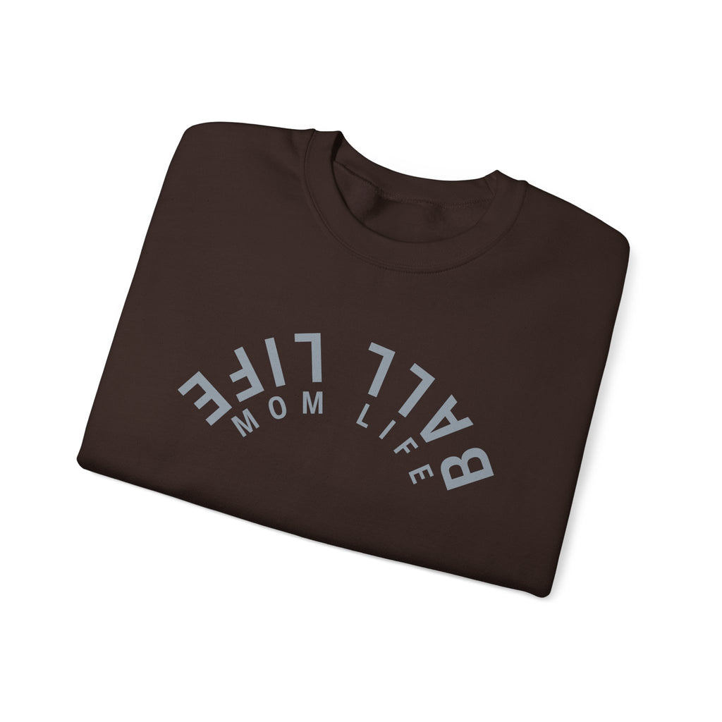 Crewneck Sweatshirt for Mom — Ball Life Mom Life Minimal Athletic Sweatshirt