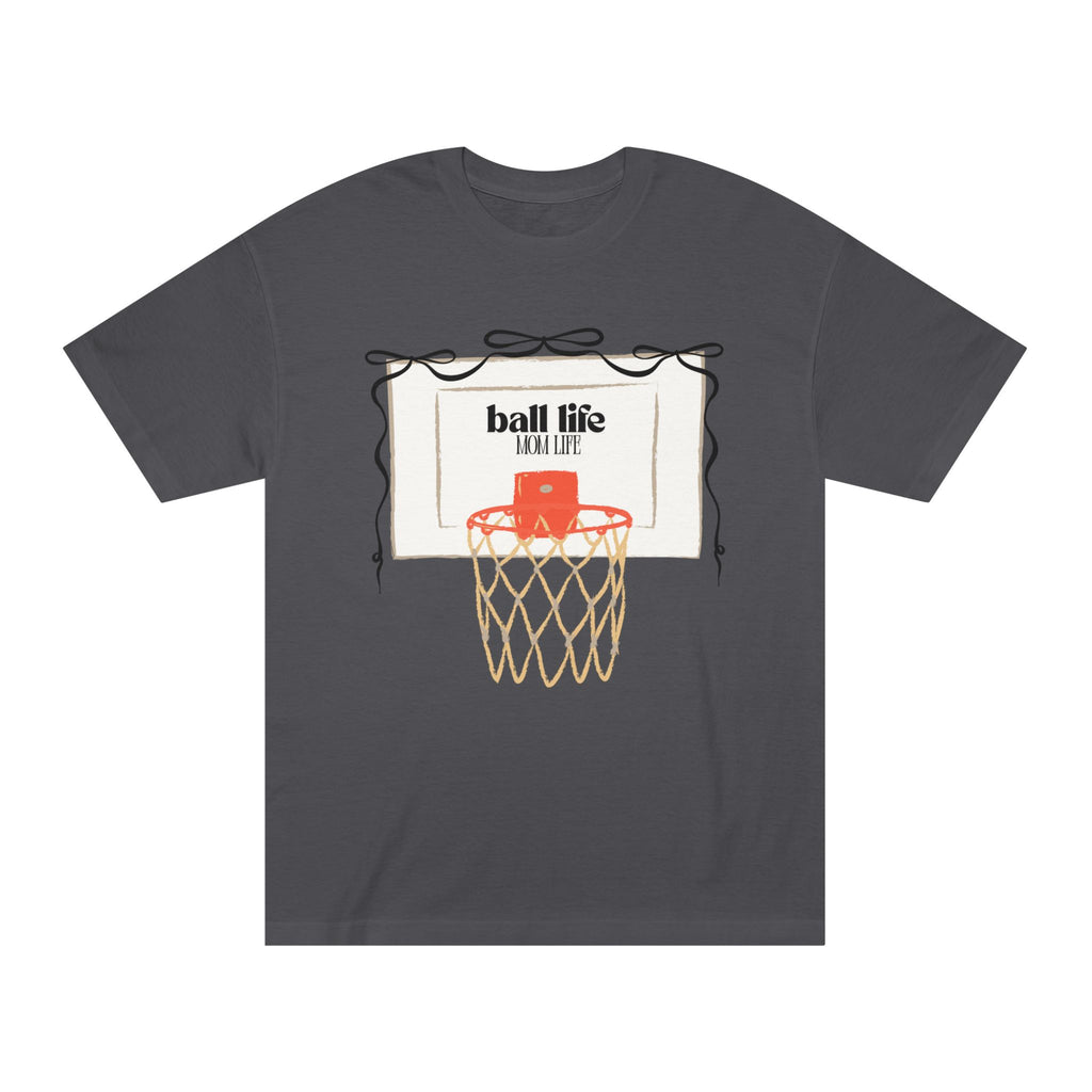 Basketball Hoop Ball Life Mom Life Tee - Vintage Court Graphic T-Shirt