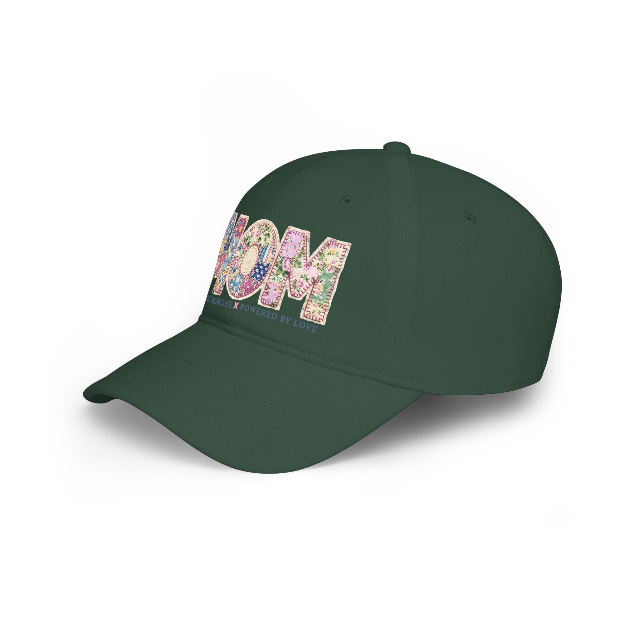 Floral 'MOM Life Ball Life' Quilted Baseball Cap Graphic — Mother's Game Day Hat