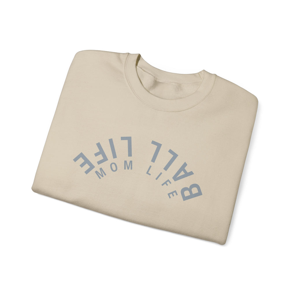Crewneck Sweatshirt for Mom — Ball Life Mom Life Minimal Athletic Sweatshirt