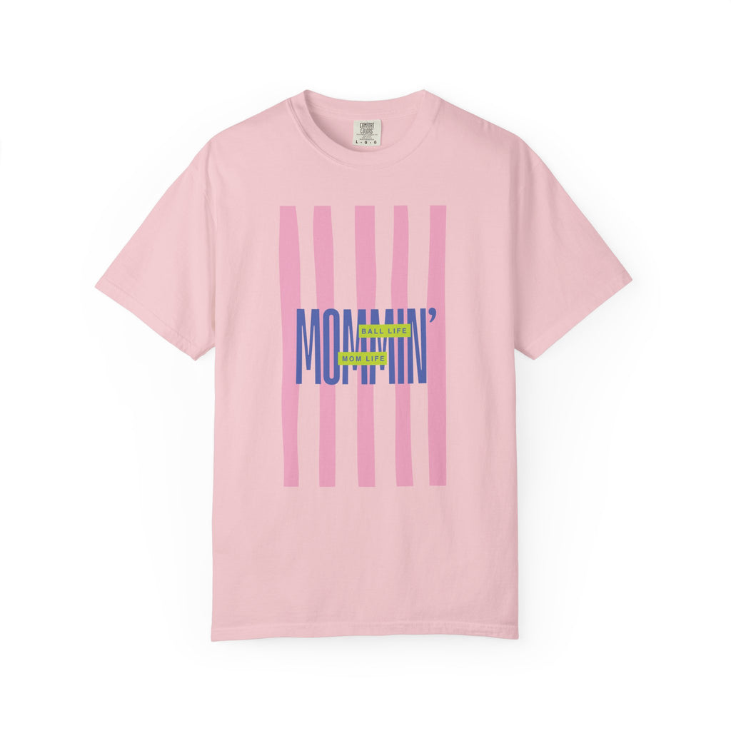 Pink Stripe T-Shirt - Mom Life Ball Life Tee