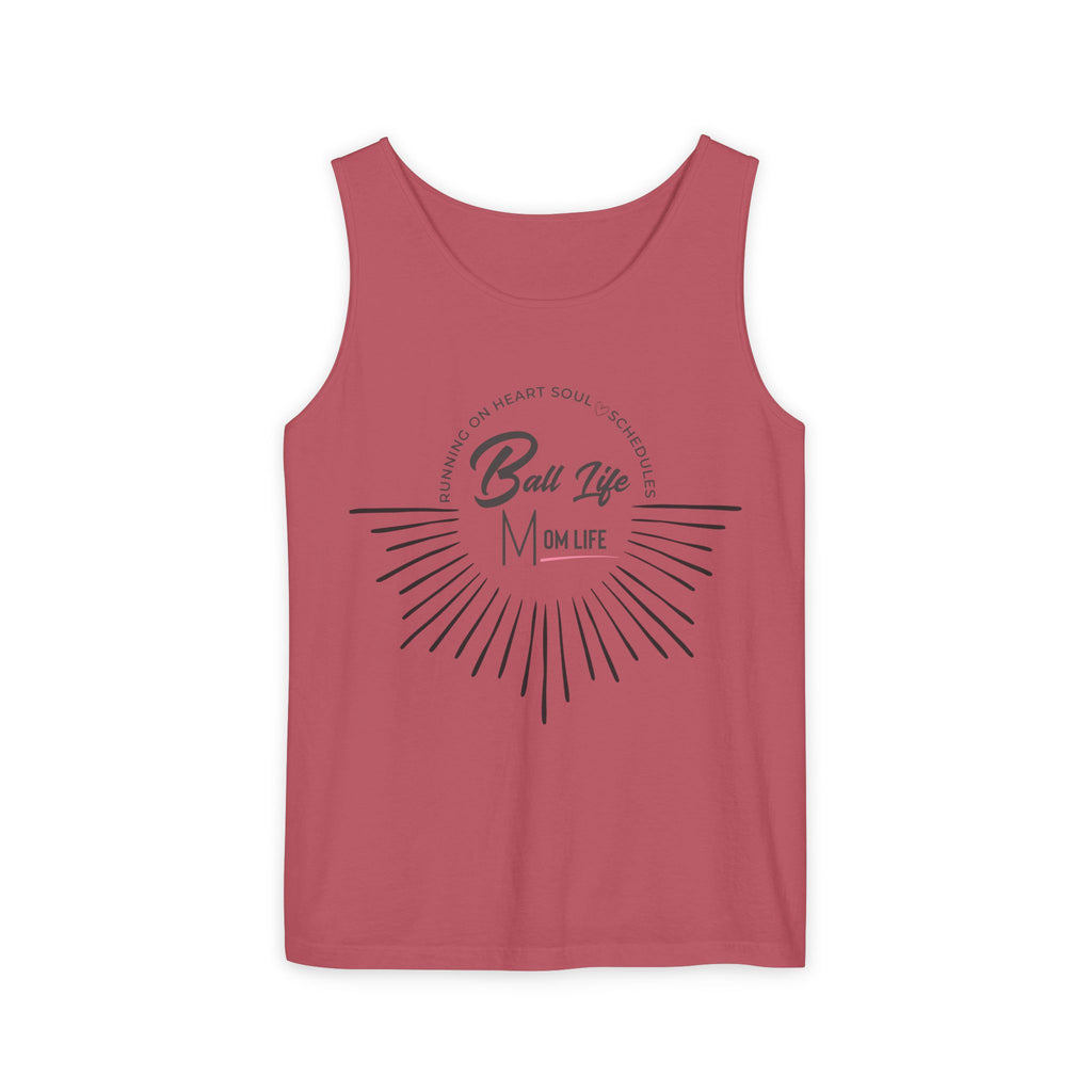 Tank Top — Ball Life Mom Life Retro Sunburst Graphic