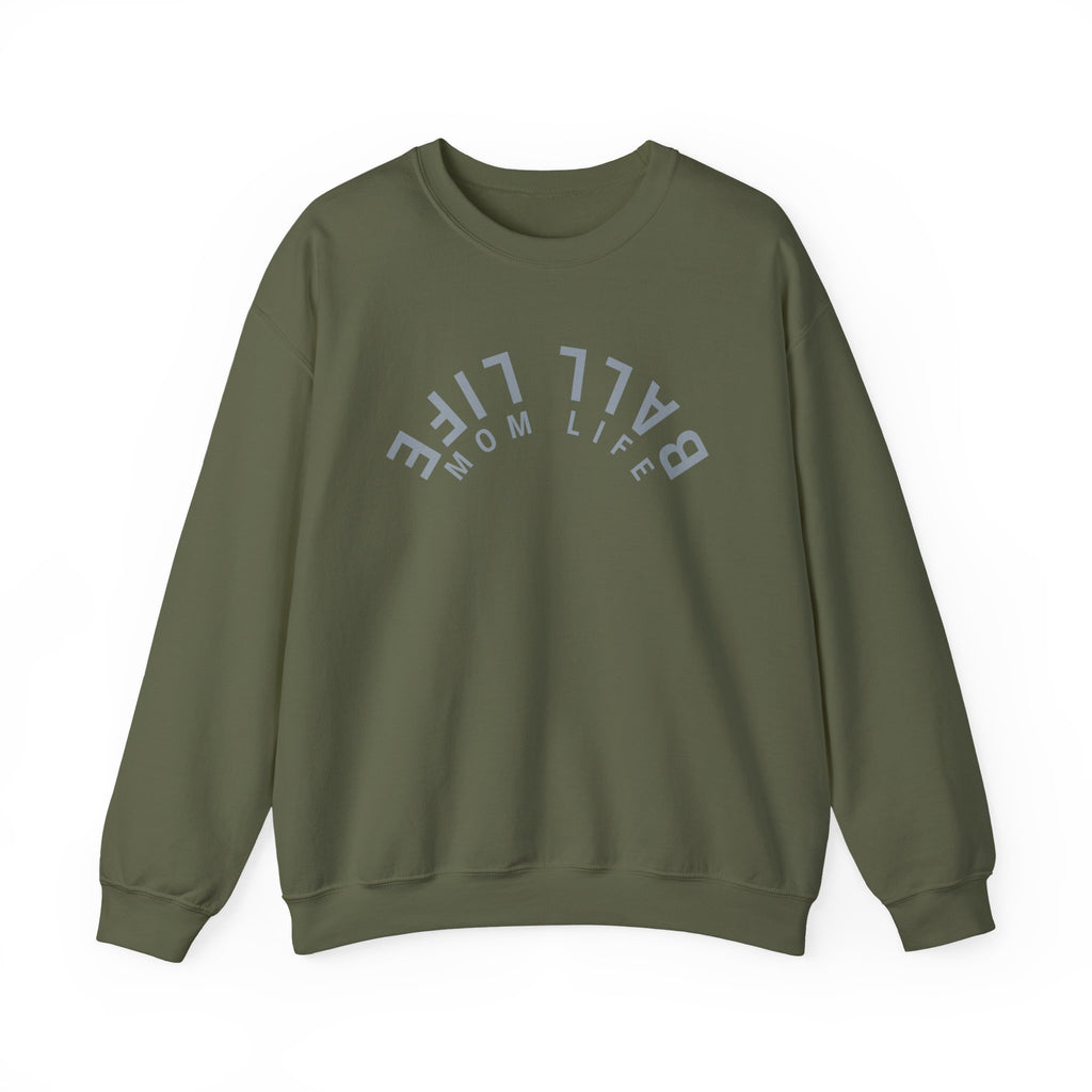 Crewneck Sweatshirt for Mom — Ball Life Mom Life Minimal Athletic Sweatshirt