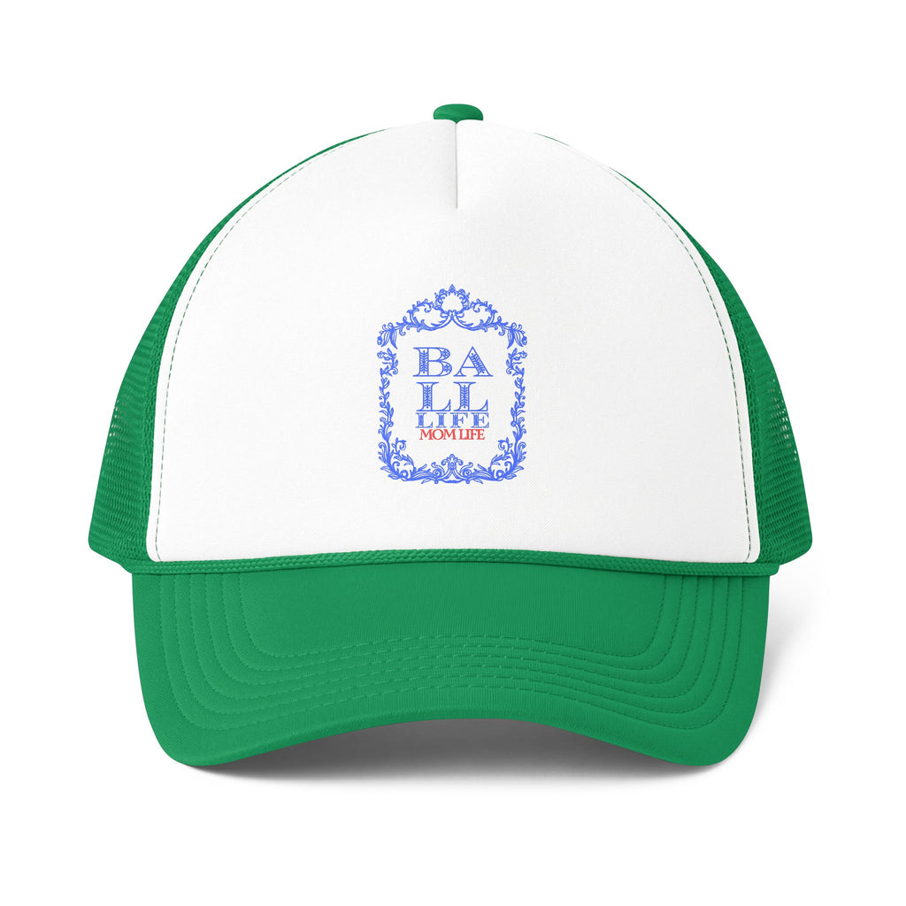 Trucker Cap - 'Ball Life Mom Life' Vintage Baseball Mesh Hat