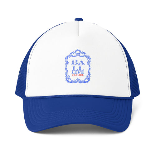 Trucker Cap - 'Ball Life Mom Life' Vintage Baseball Mesh Hat