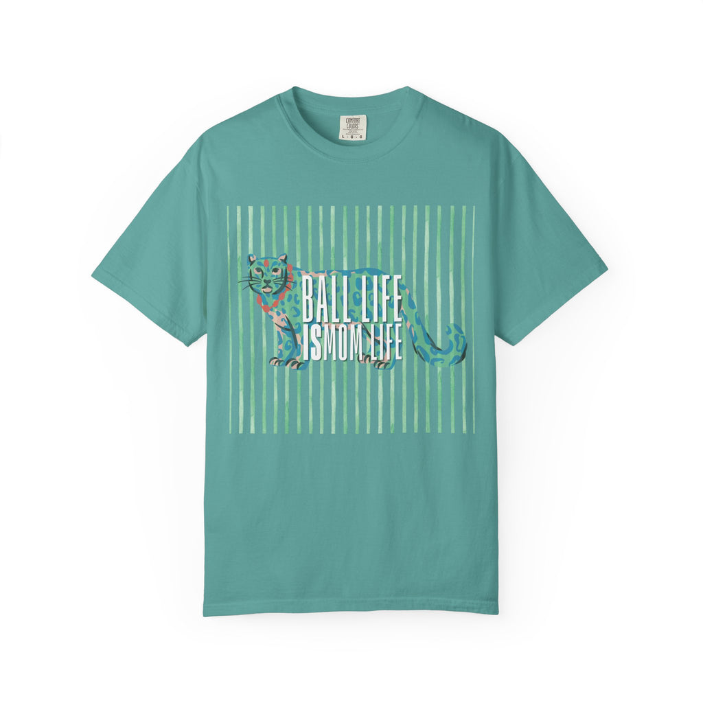 Jaguar Stripes Graphic T‑Shirt — Ball Life Mom Life Retro Animal Print Tee