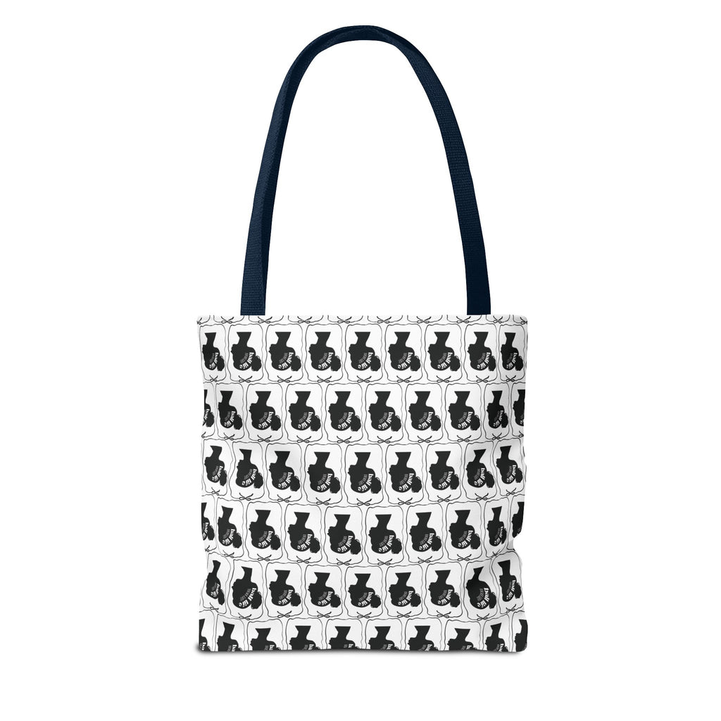 Black Pattern Tote Bag — Repeating Silhouette All-Over Print Ball Life Mom Life Graphic