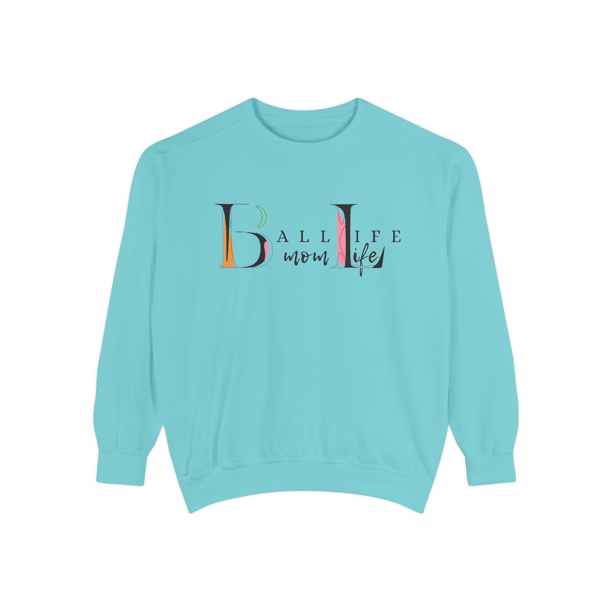 Comfort Colors Crewneck Sweatshirt — Ball Life Mom Life Graphic Game Day Sweatshirt