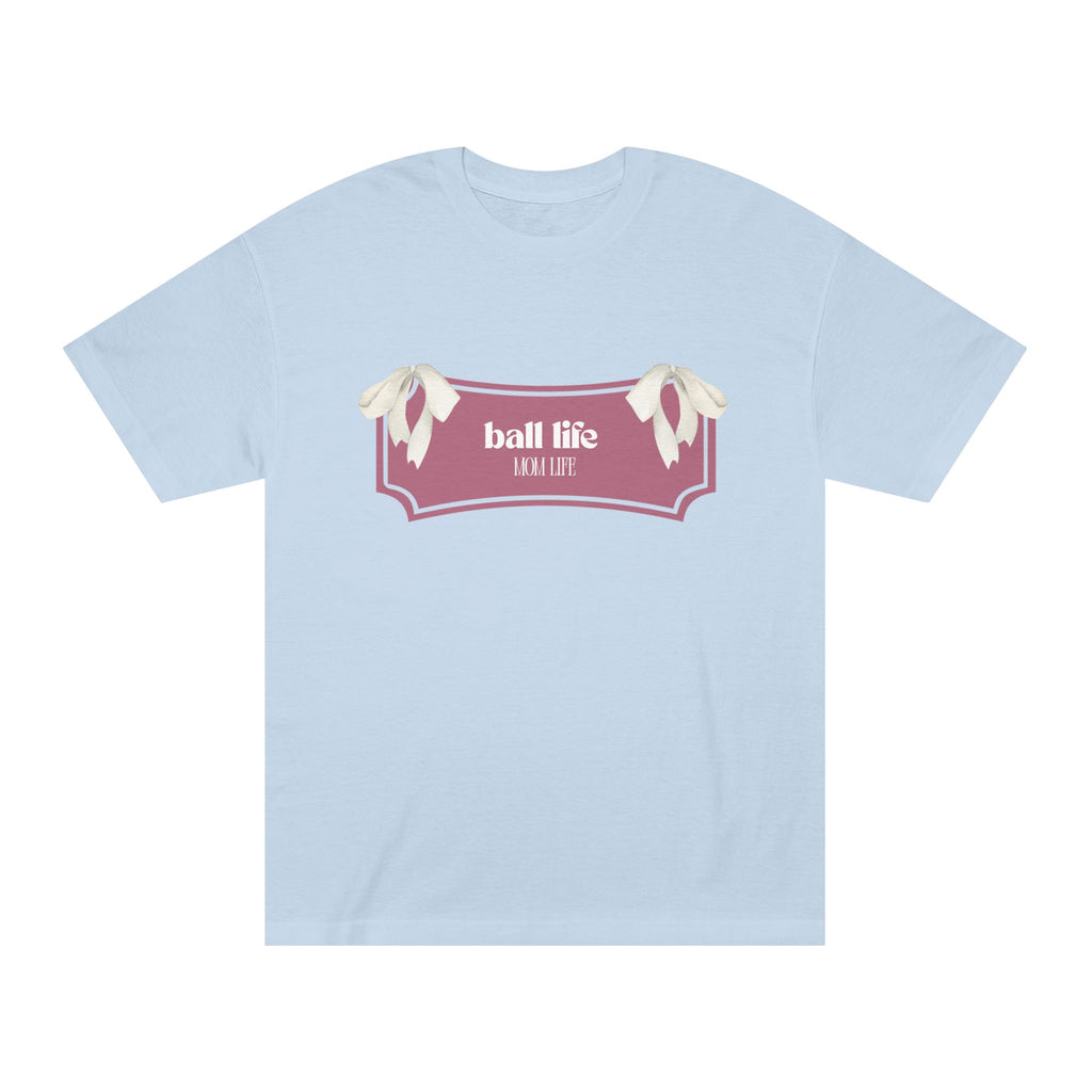Mom Life Ball Life Ribbon Graphic Tee