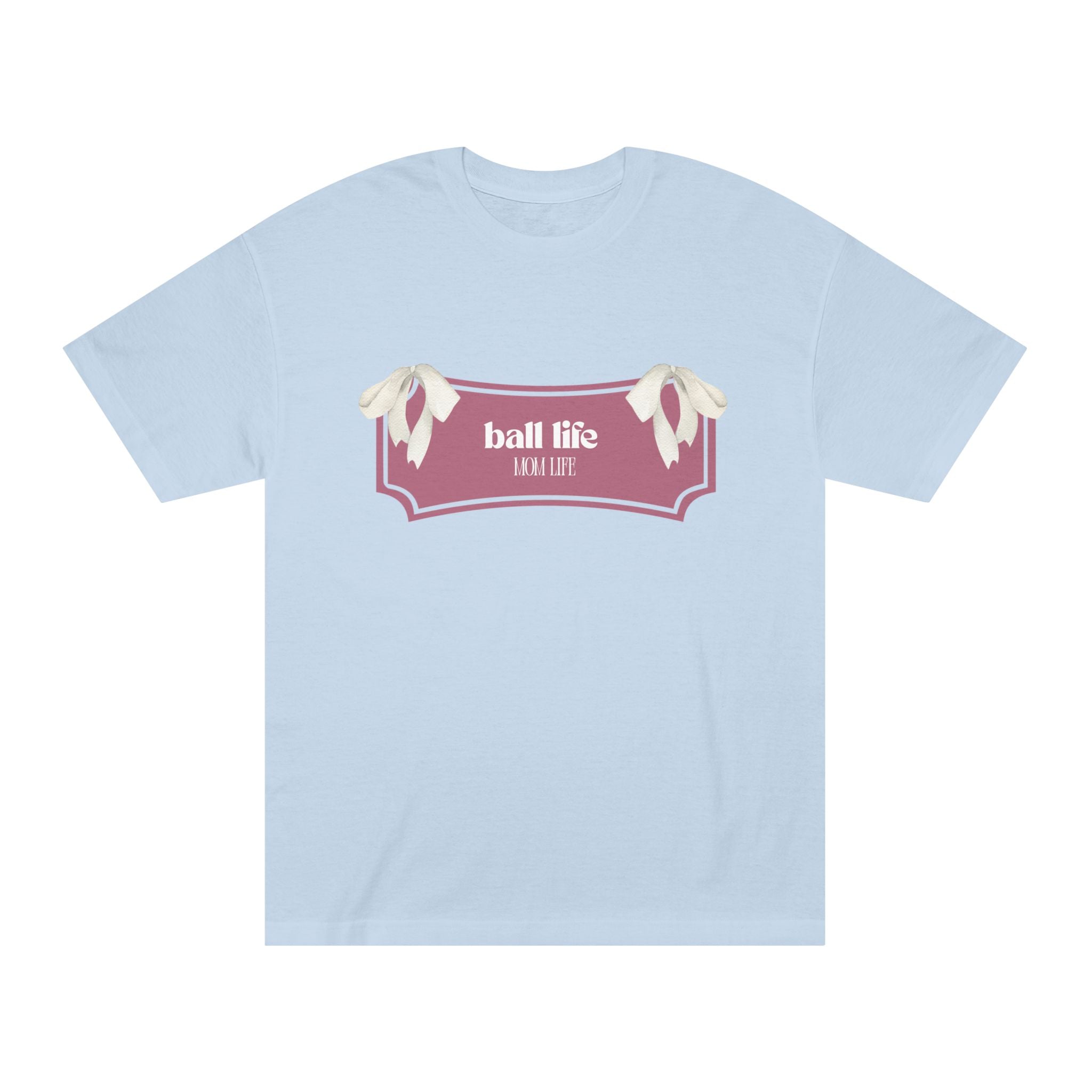 Mom Life Ball Life Ribbon Graphic Tee