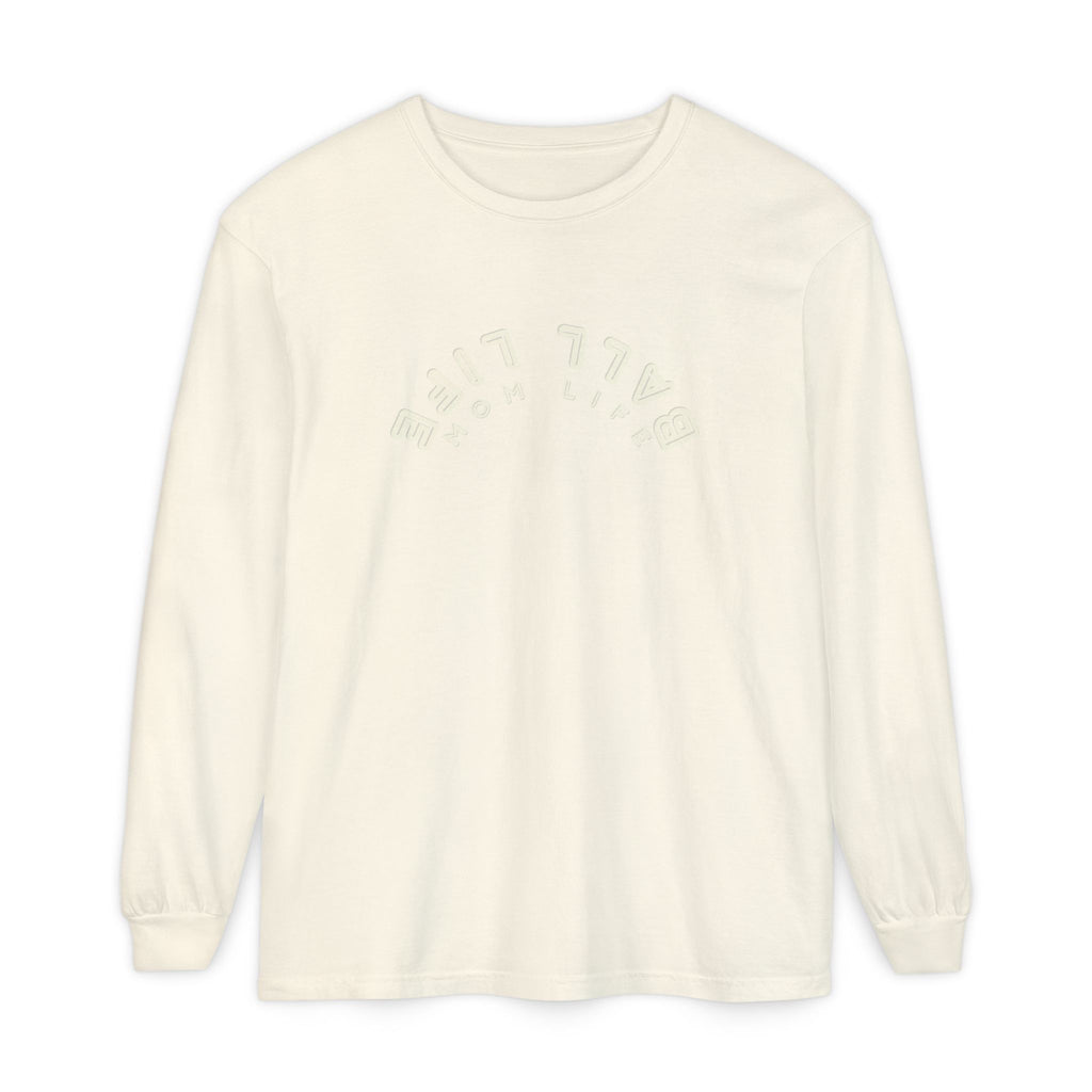Long Sleeve T-Shirt — Ball Life Mom Life Pastel Upside Down Graphic