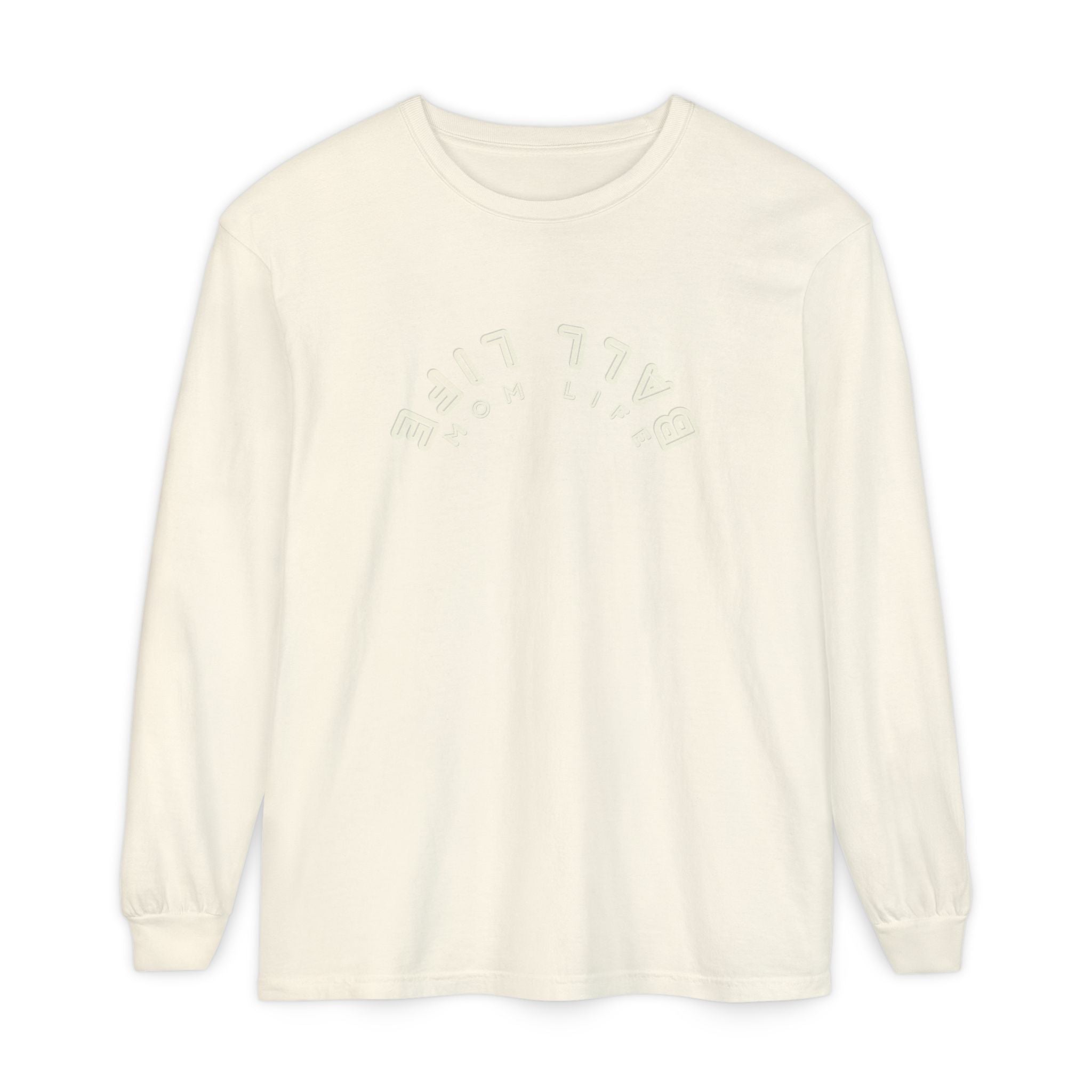 Long Sleeve T-Shirt — Ball Life Mom Life Pastel Upside Down Graphic