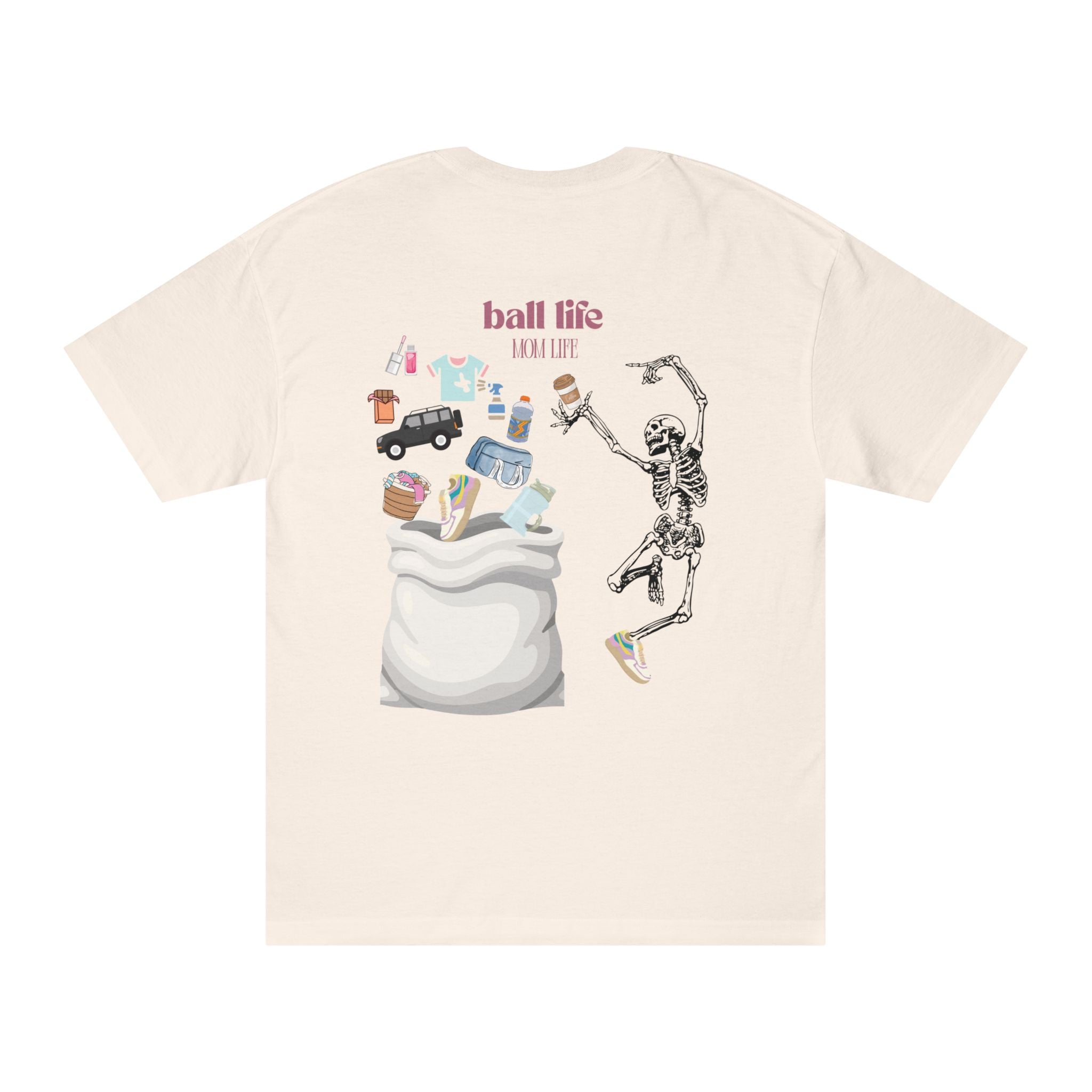 Mom Life Ball Life Graphic Tee - Skeleton Graphic