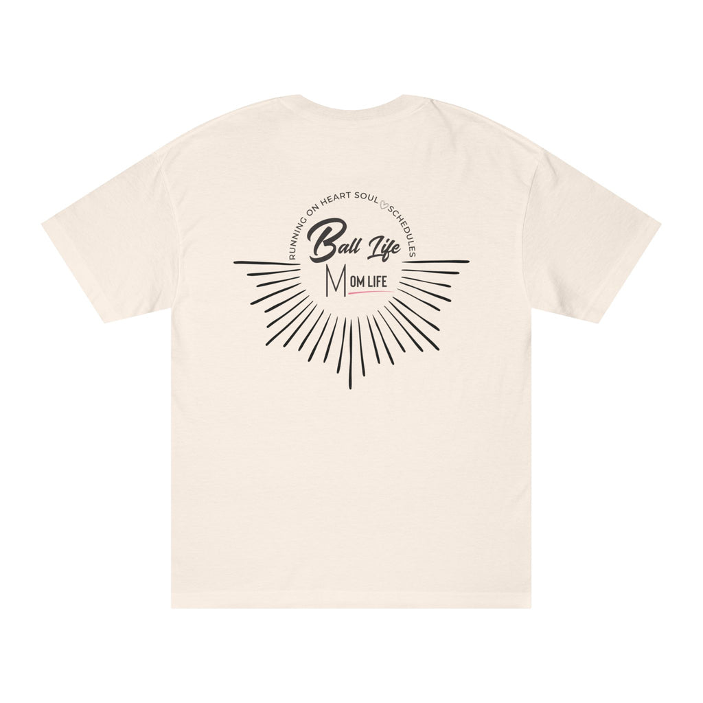 Ball Life T-Shirt — Mom Life Graphic Tee with Retro Sunburst Design