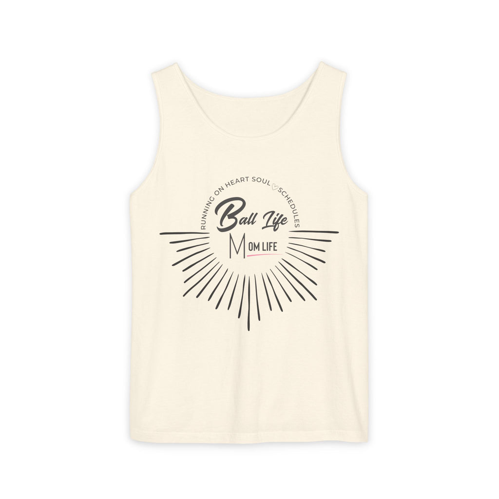 Tank Top — Ball Life Mom Life Retro Sunburst Graphic