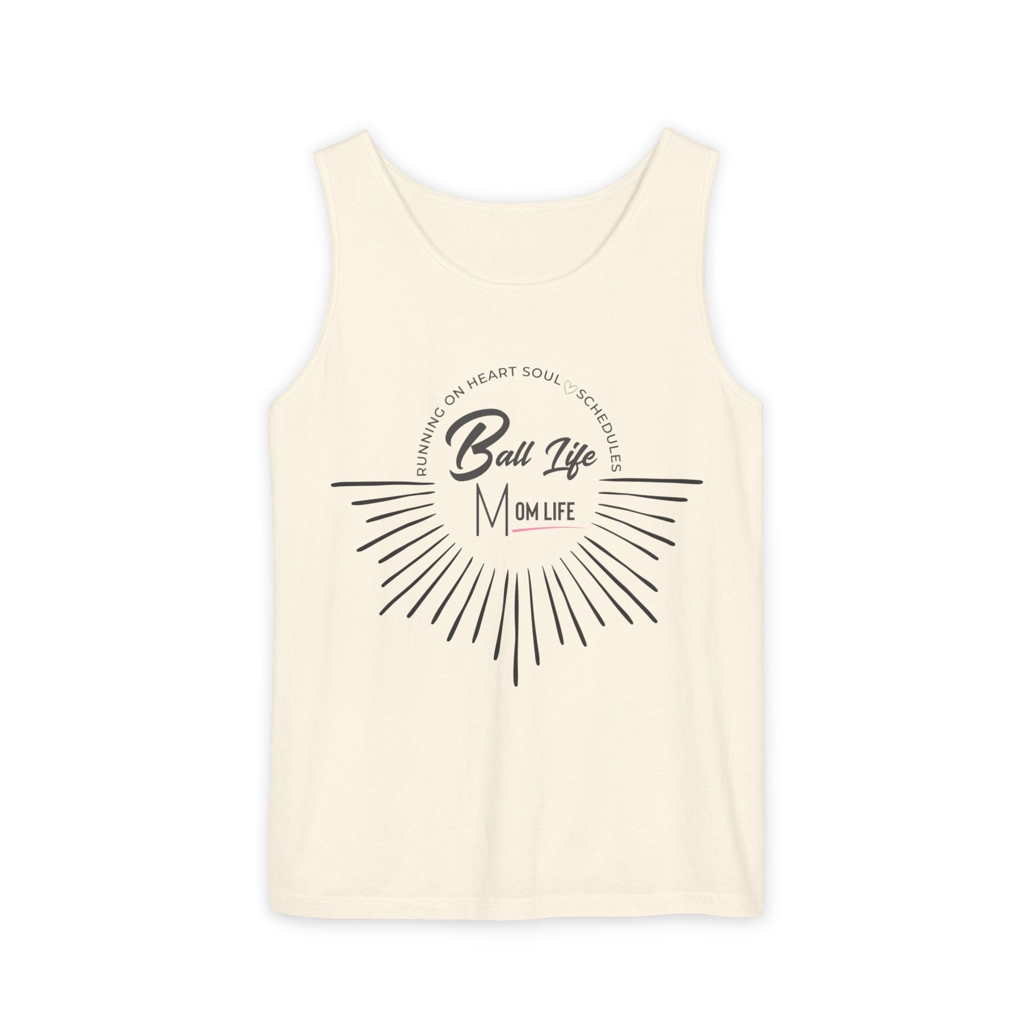 Tank Top — Ball Life Mom Life Retro Sunburst Graphic