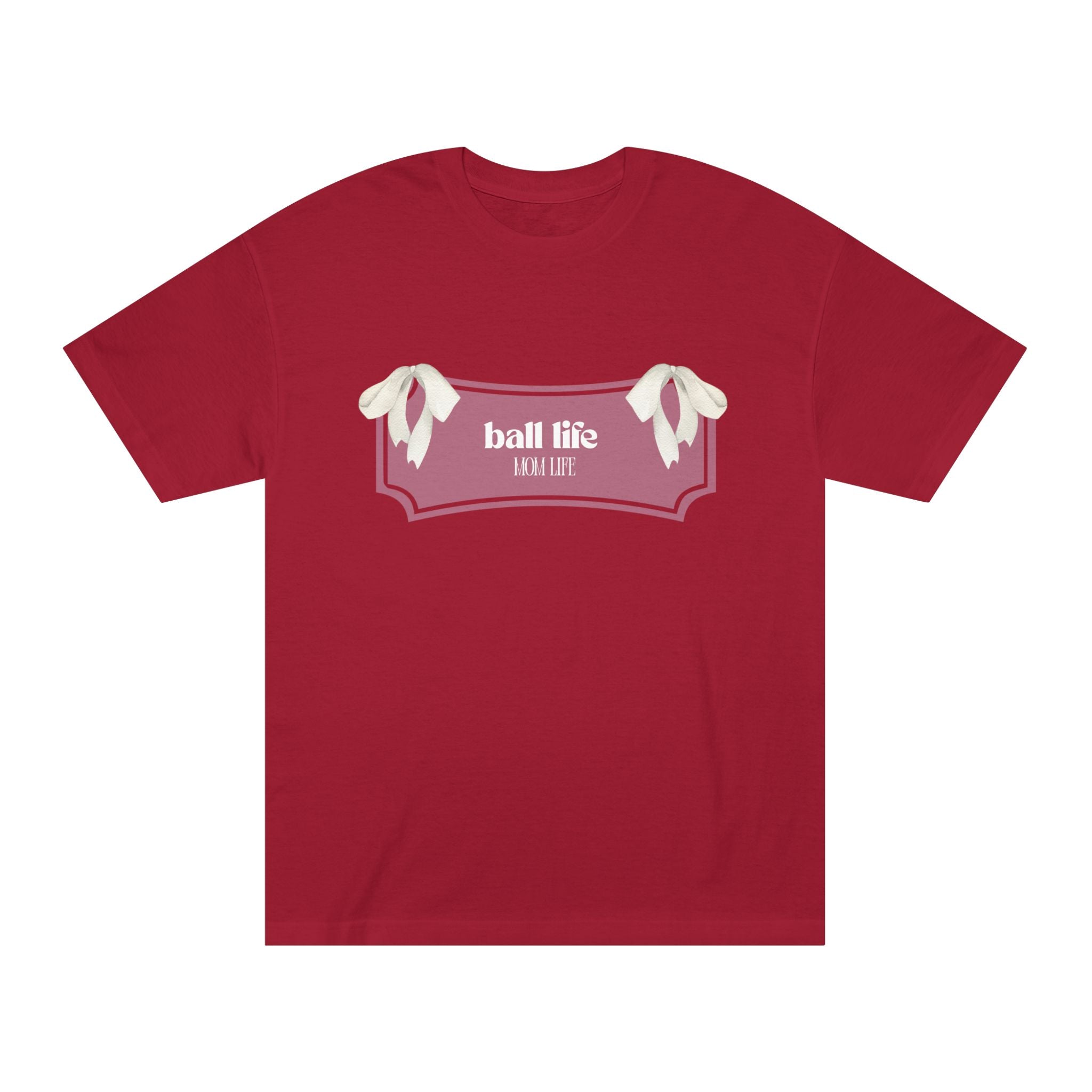 Mom Life Ball Life Ribbon Graphic Tee