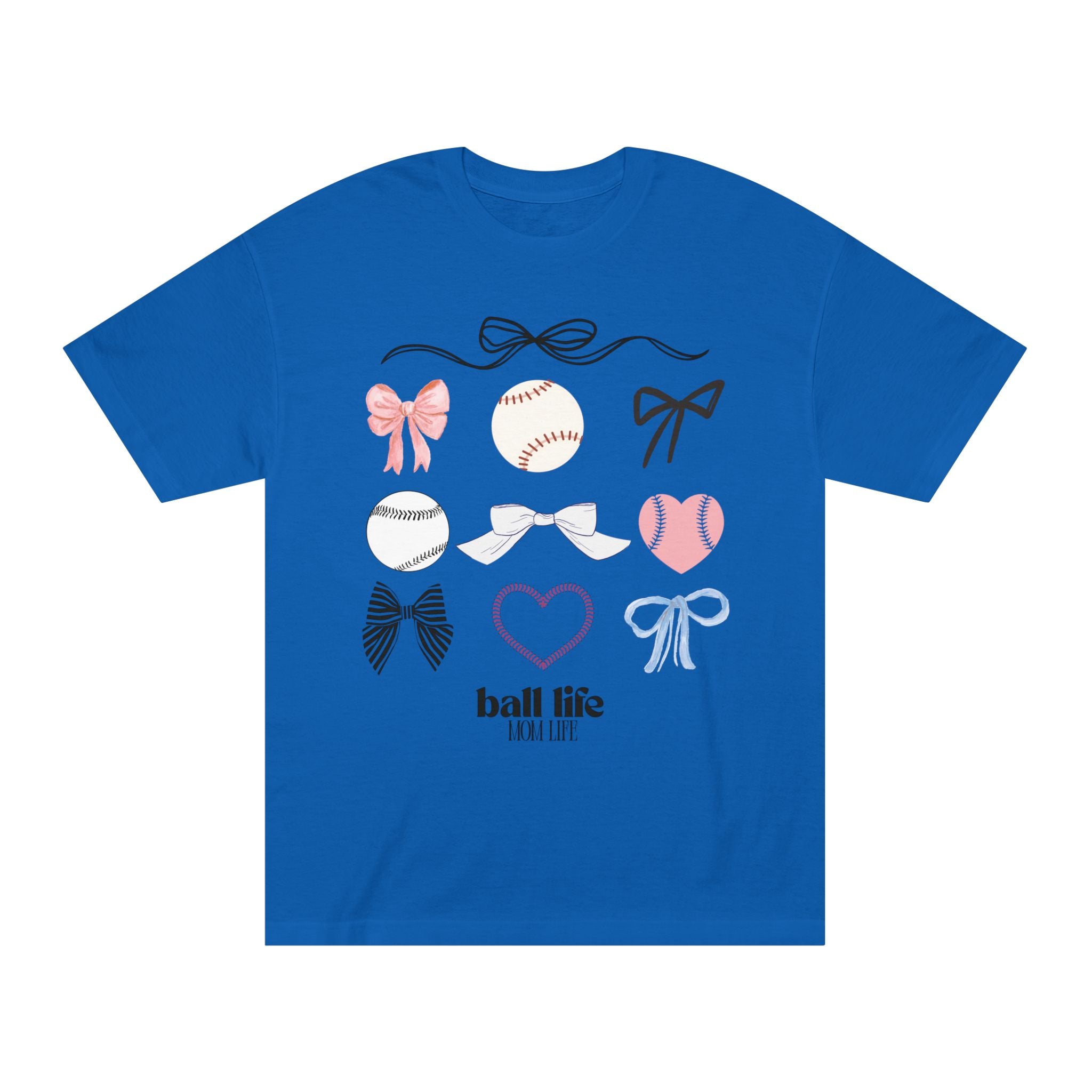 Baseball Bow Graphic Tee — "Ball Life" Bows & Heart Sports Shirt